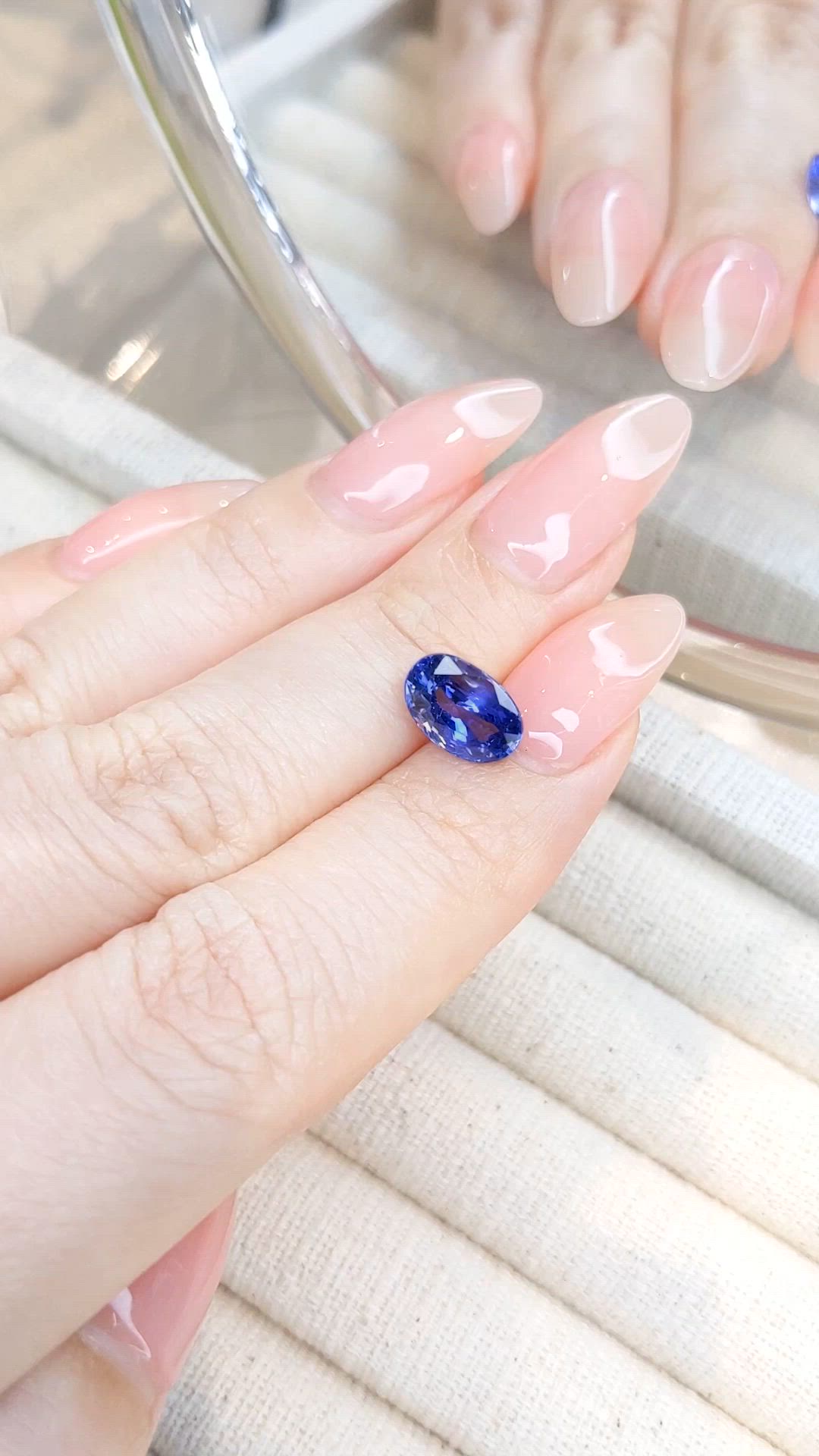 3.03 Ct. Blue Sapphire from Ceylon (Sri Lanka) Size Video