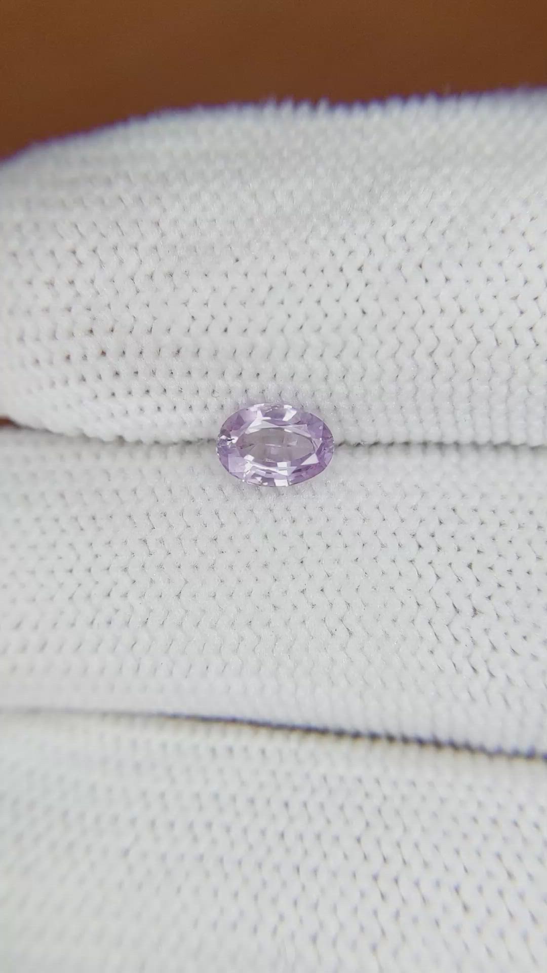 0.68 Ct. Pinkish Purple Sapphire from Ceylon (Sri Lanka) Size Video