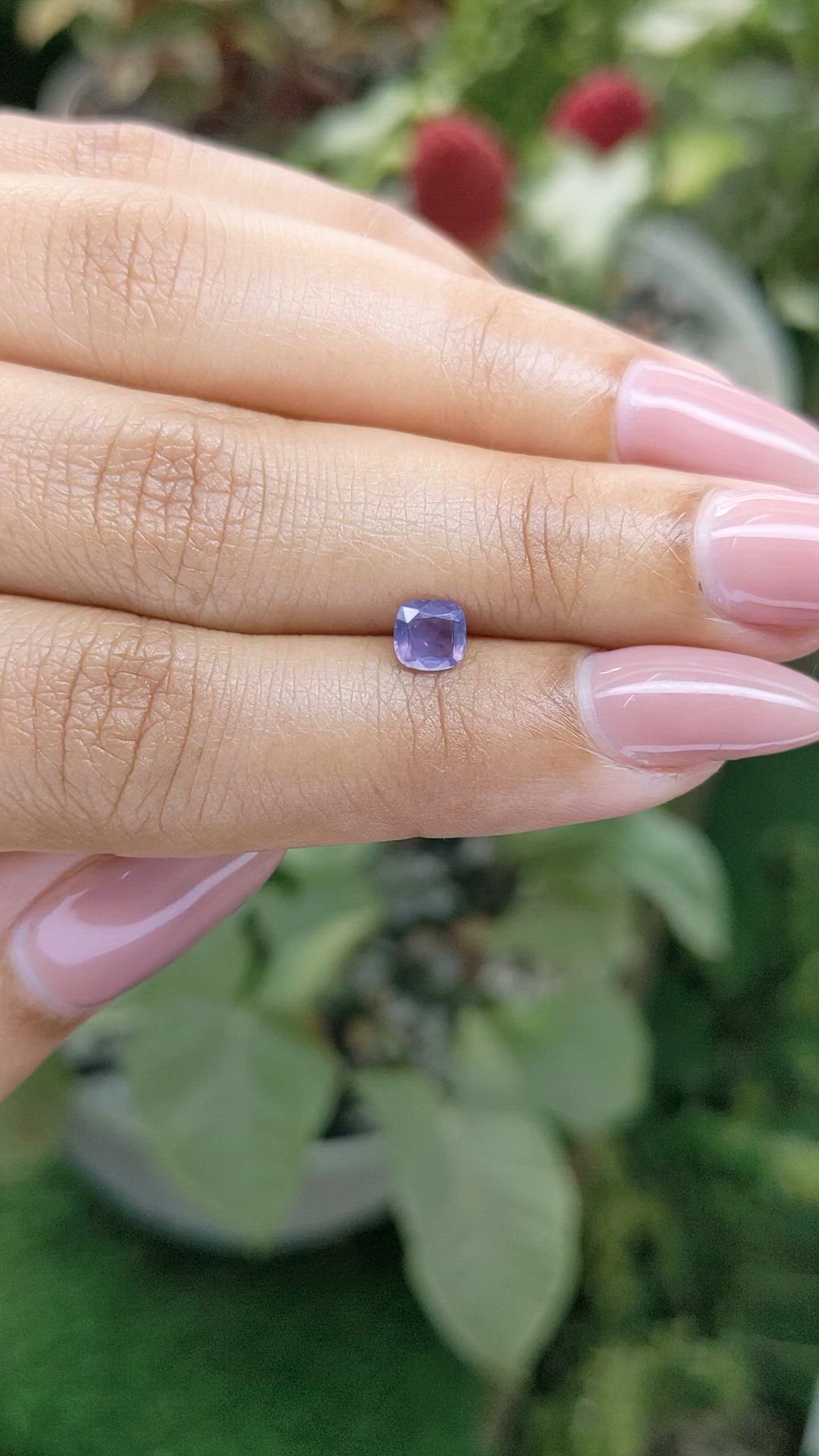 0.57 Ct. Purple Sapphire from Ceylon (Sri Lanka) Size Video