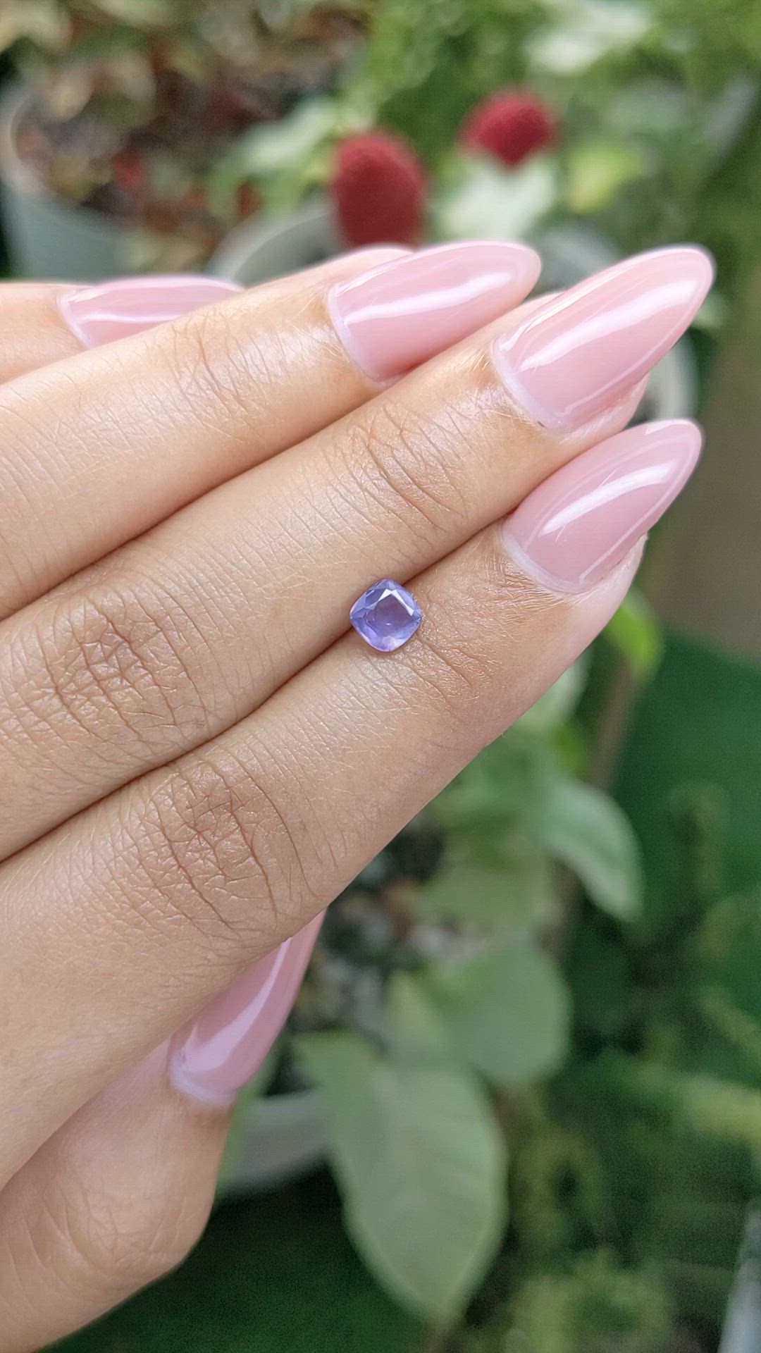 0.57 Ct. Purple Sapphire from Ceylon (Sri Lanka) Size Video
