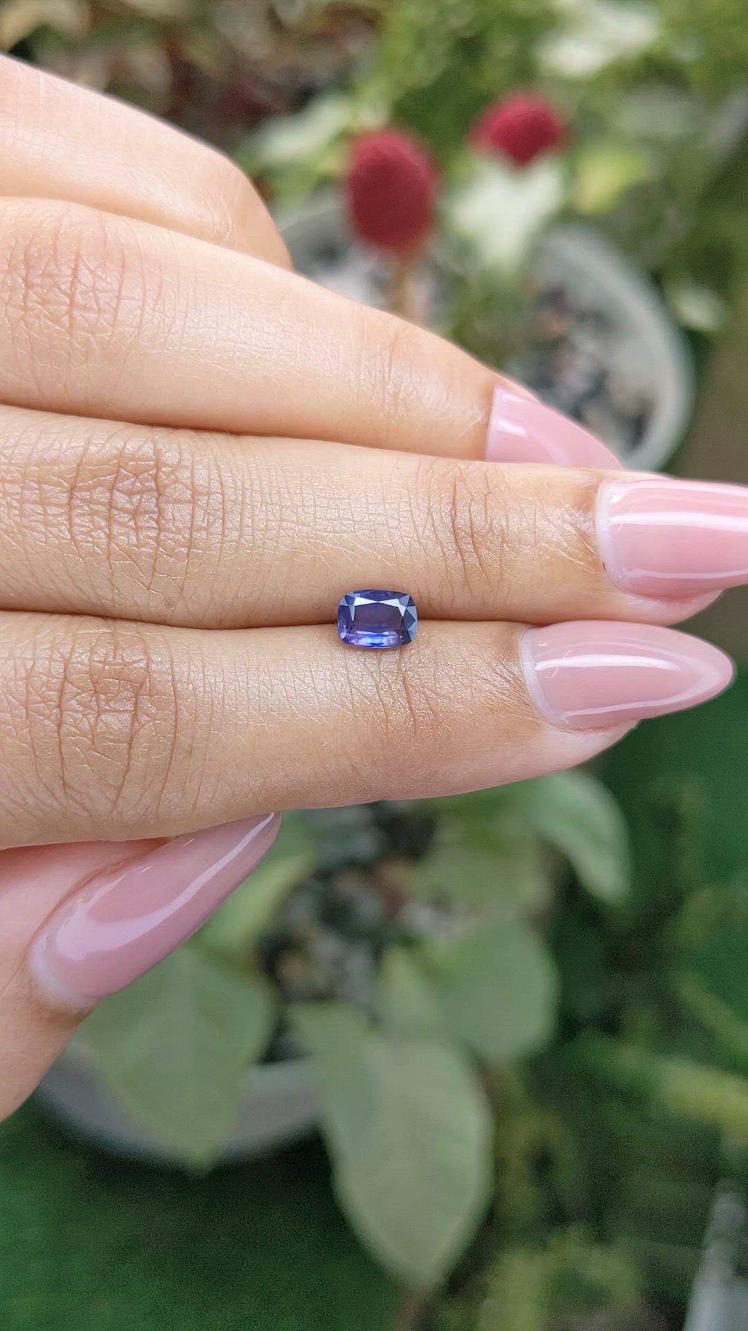 0.78 Ct. Violet Sapphire from Ceylon (Sri Lanka) Size Video