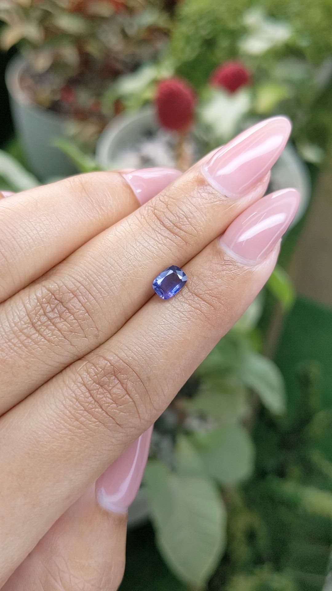 0.78 Ct. Violet Sapphire from Ceylon (Sri Lanka) Size Video