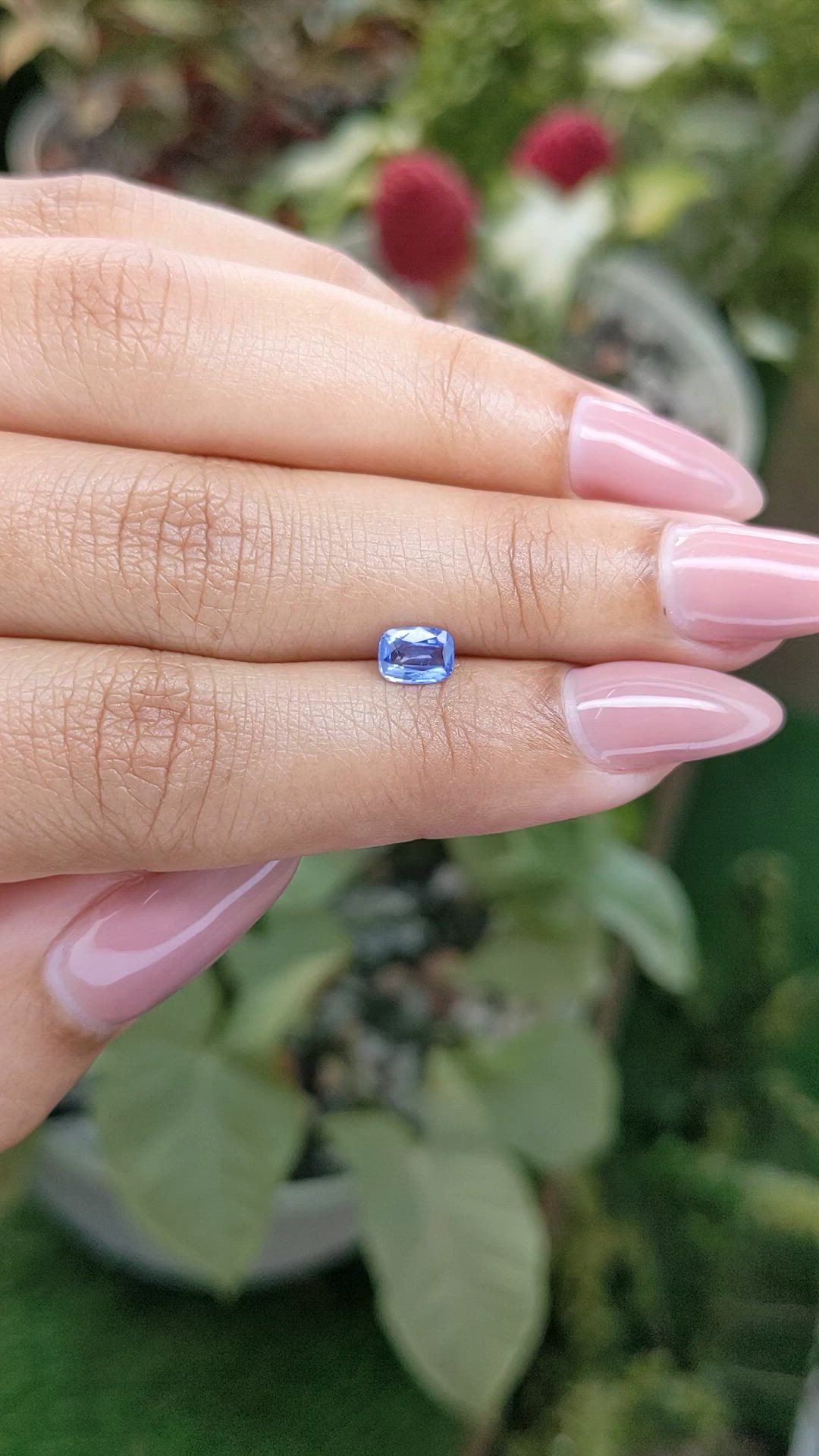 0.58 Ct. Blue Sapphire from Ceylon (Sri Lanka) Size Video