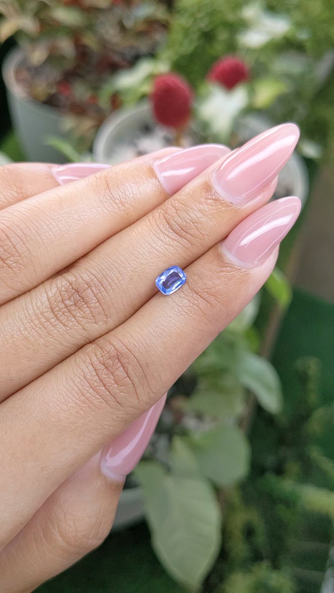 0.58 Ct. Blue Sapphire from Ceylon (Sri Lanka) Size Video