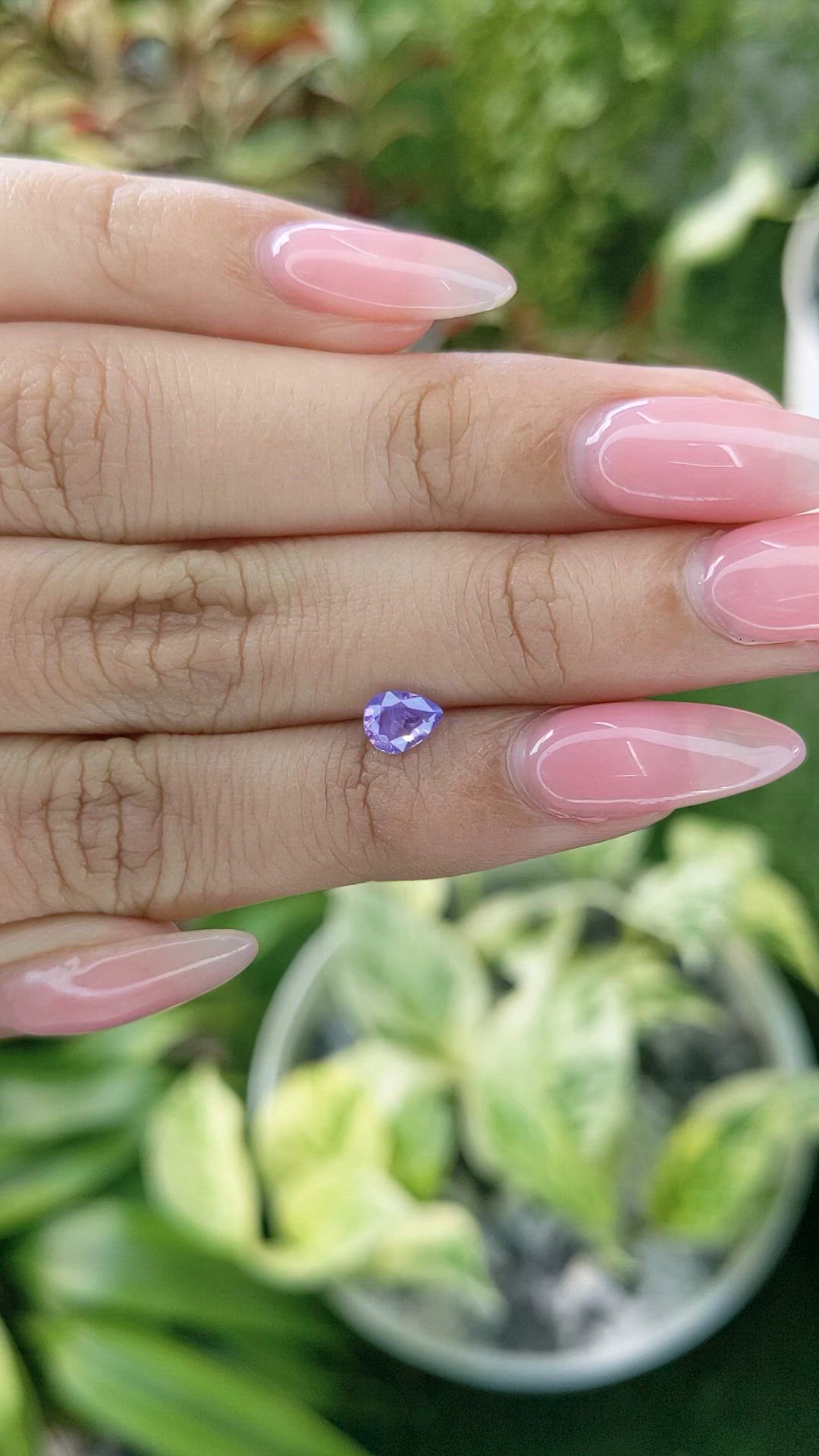 0.61 Ct. Pinkish Purple Sapphire from Ceylon (Sri Lanka) Size Video