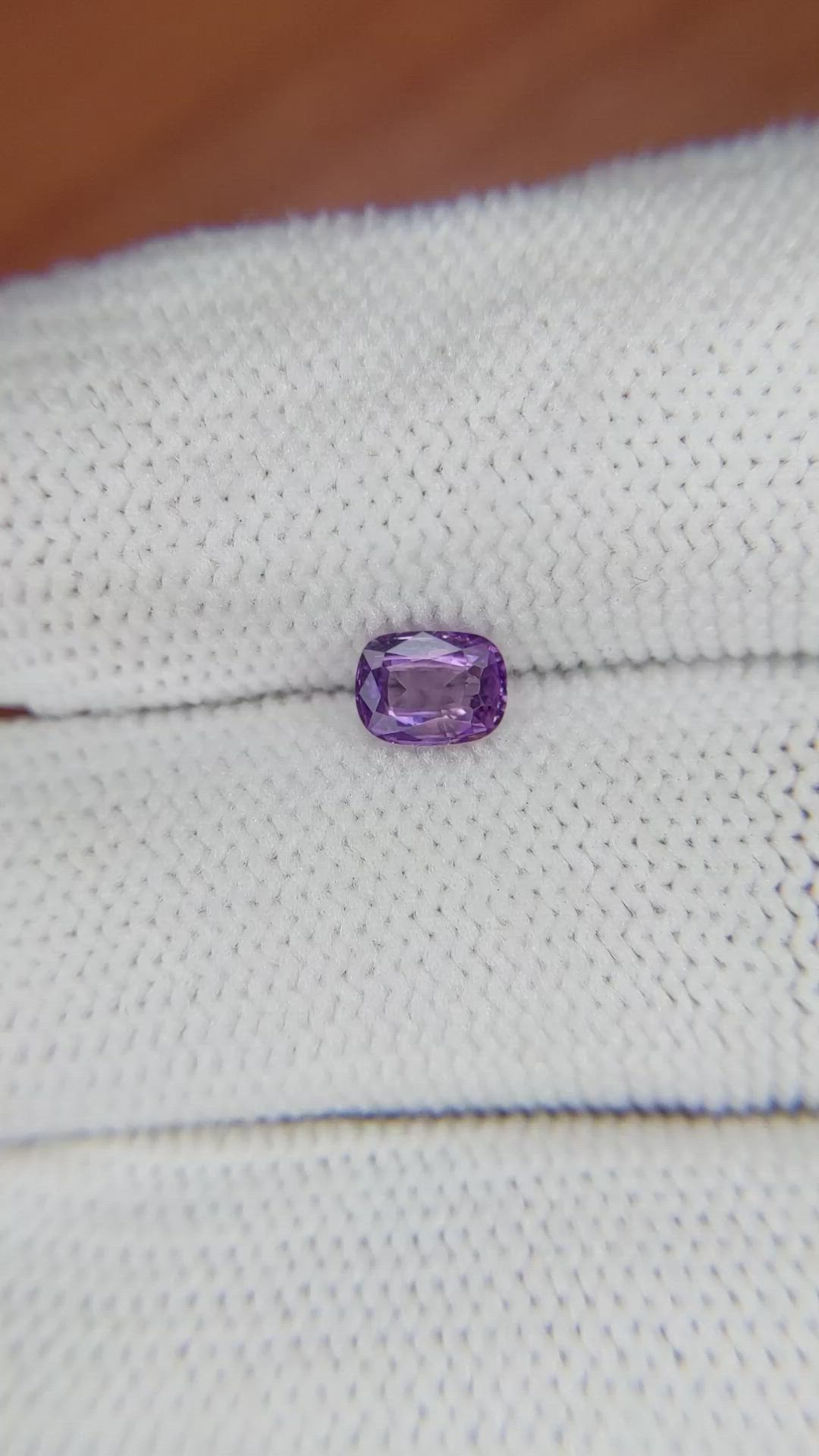 0.56 Ct. Pinkish Purple Sapphire from Ceylon (Sri Lanka) Size Video