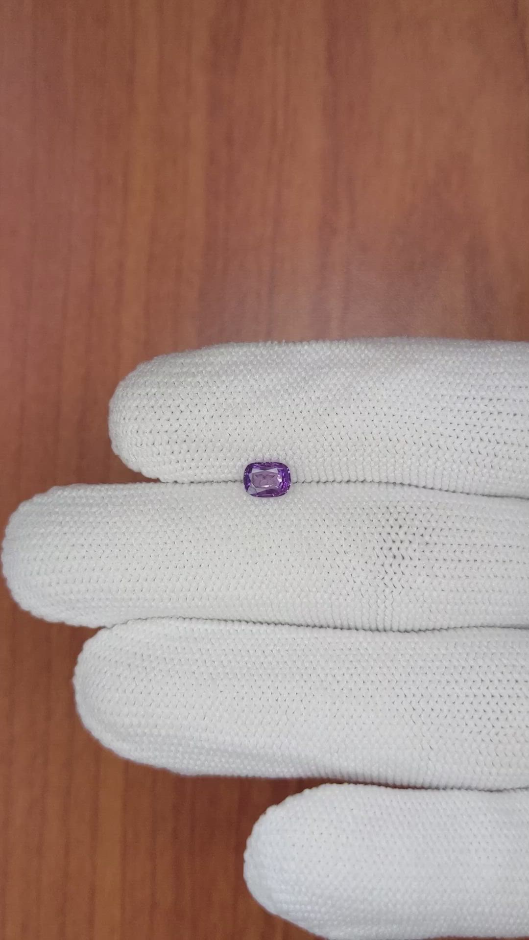 0.56 Ct. Pinkish Purple Sapphire from Ceylon (Sri Lanka) Size Video