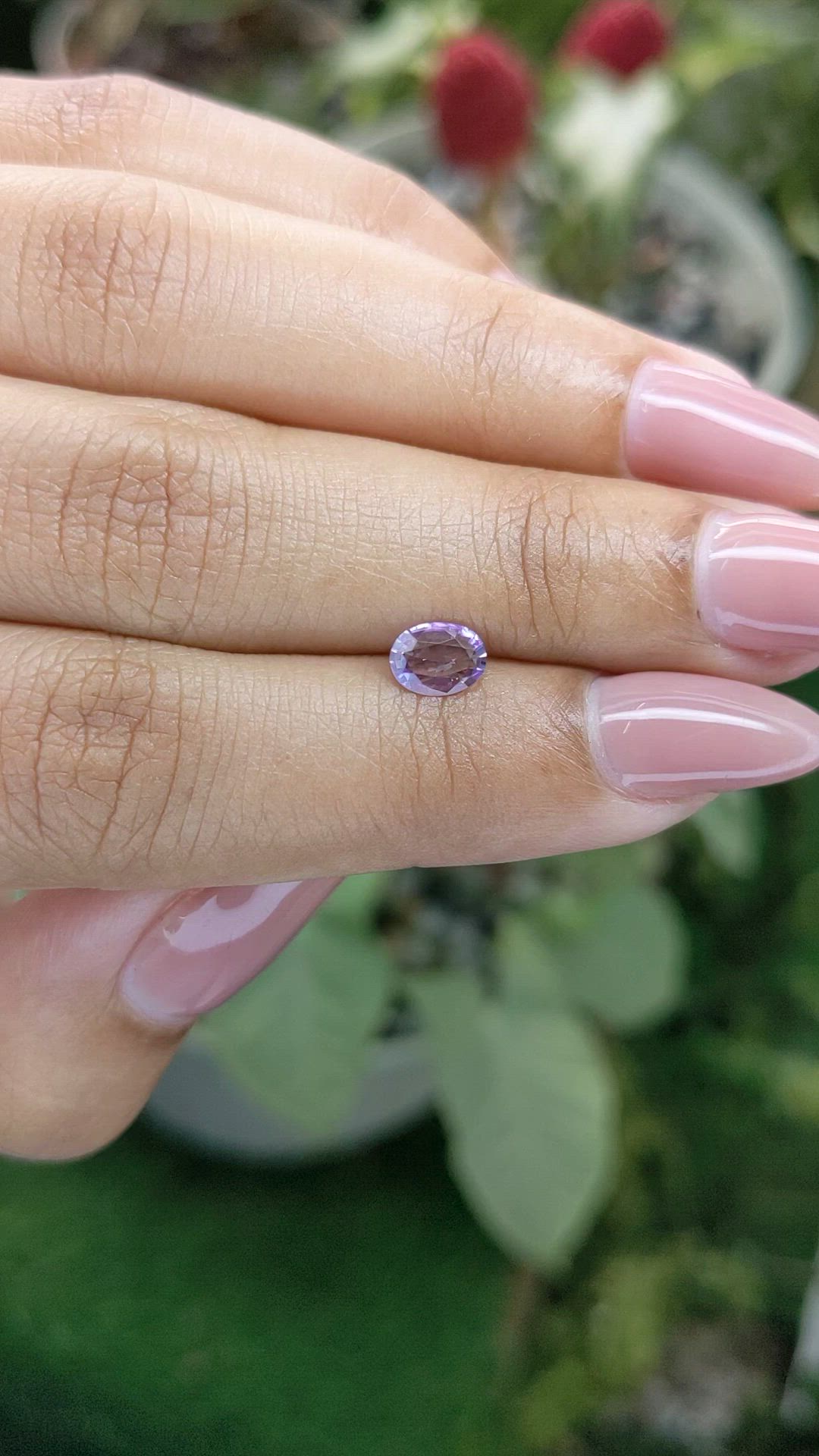 0.52 Ct. Pinkish Purple Sapphire from Ceylon (Sri Lanka) Size Video