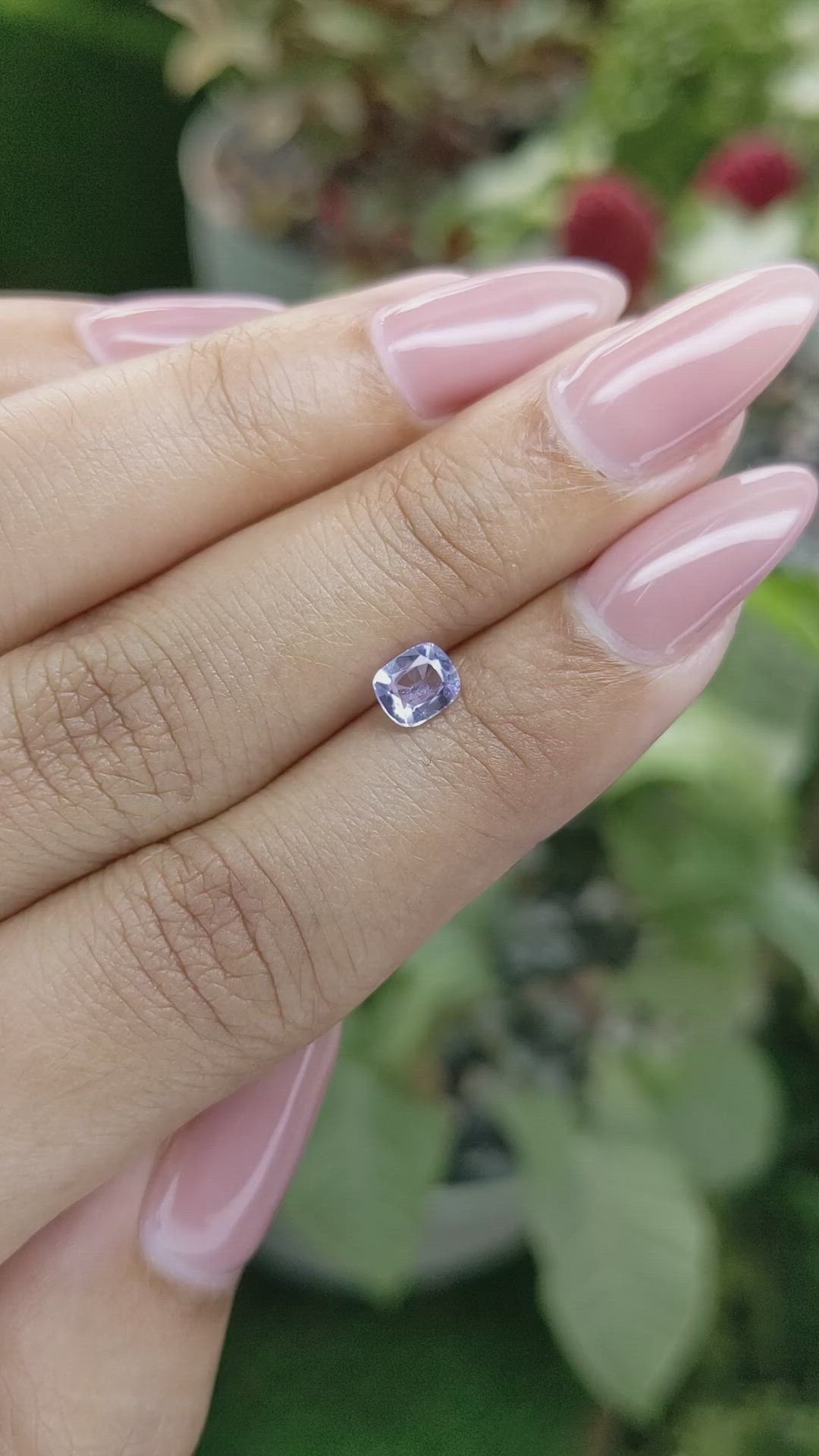 0.65 Ct. Purple Sapphire from Ceylon (Sri Lanka) Size Video