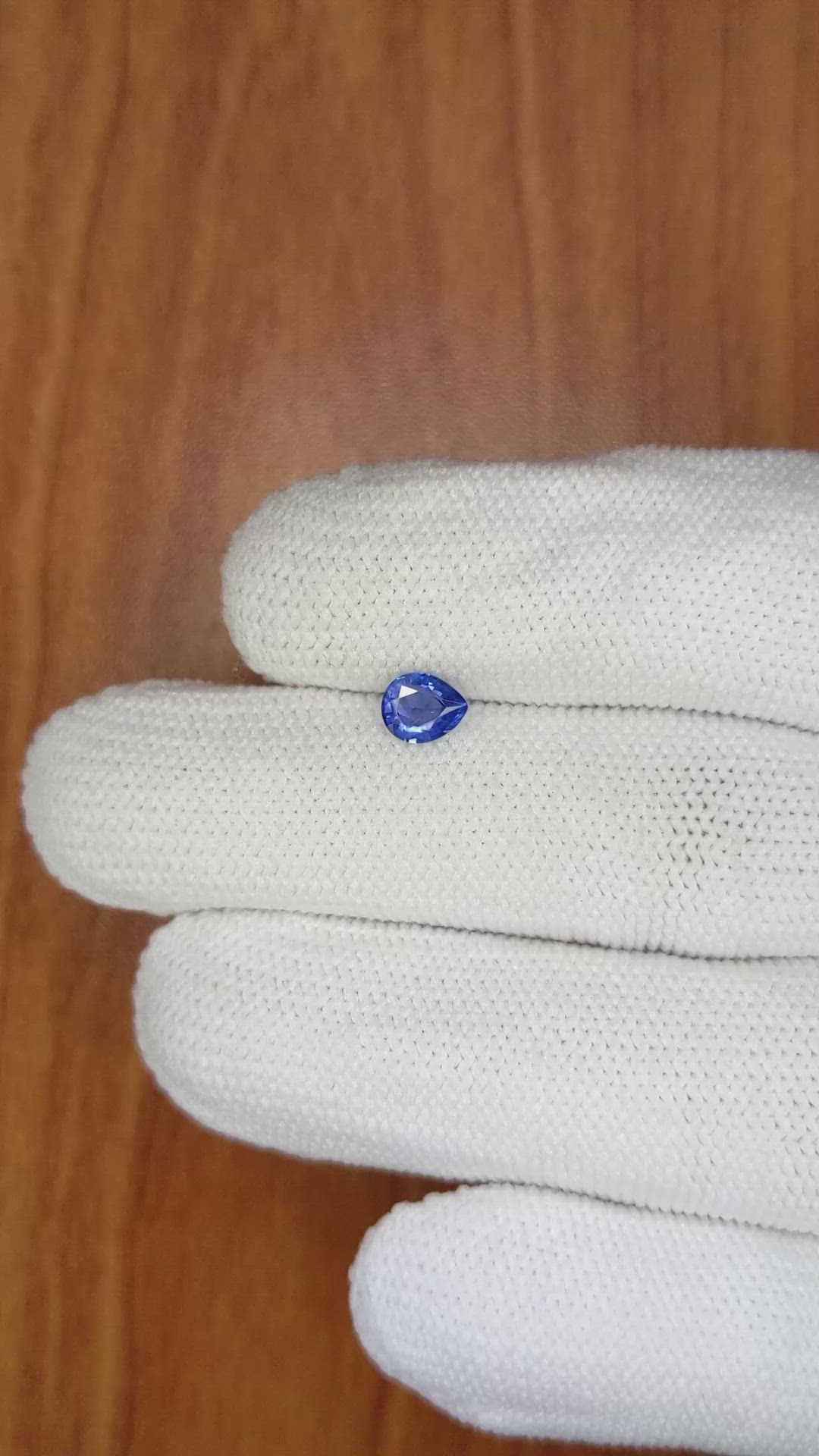 0.52 Ct. Blue Sapphire from Ceylon (Sri Lanka) Size Video