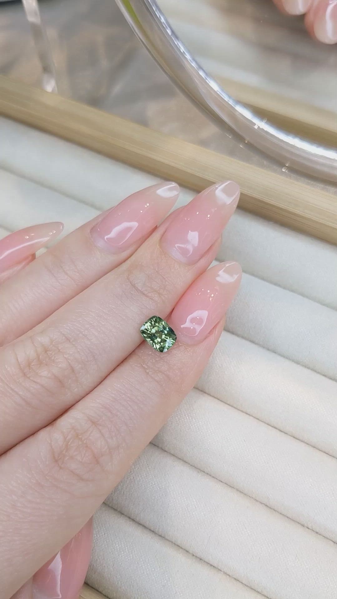 1.66 Ct. Green Sapphire from Madagascar Size Video