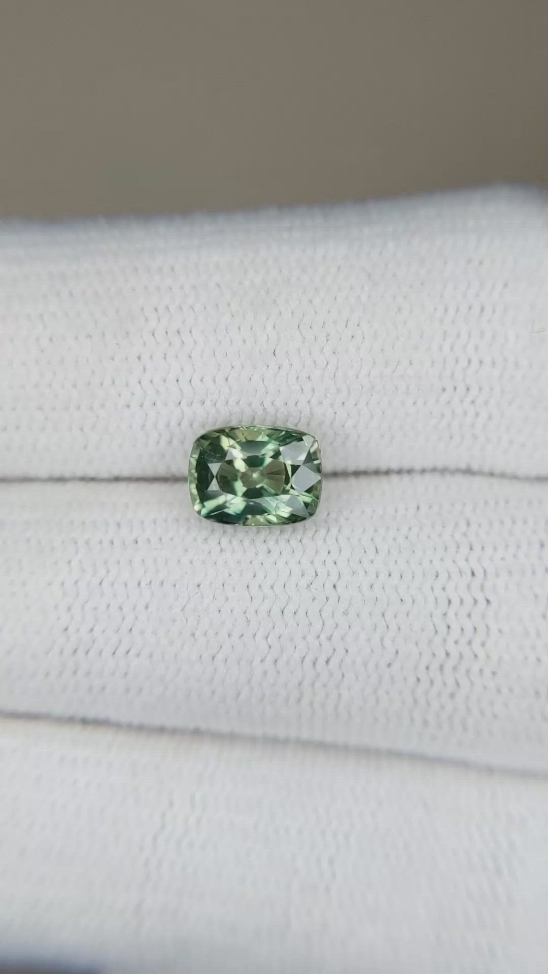 1.66 Ct. Green Sapphire from Madagascar Size Video