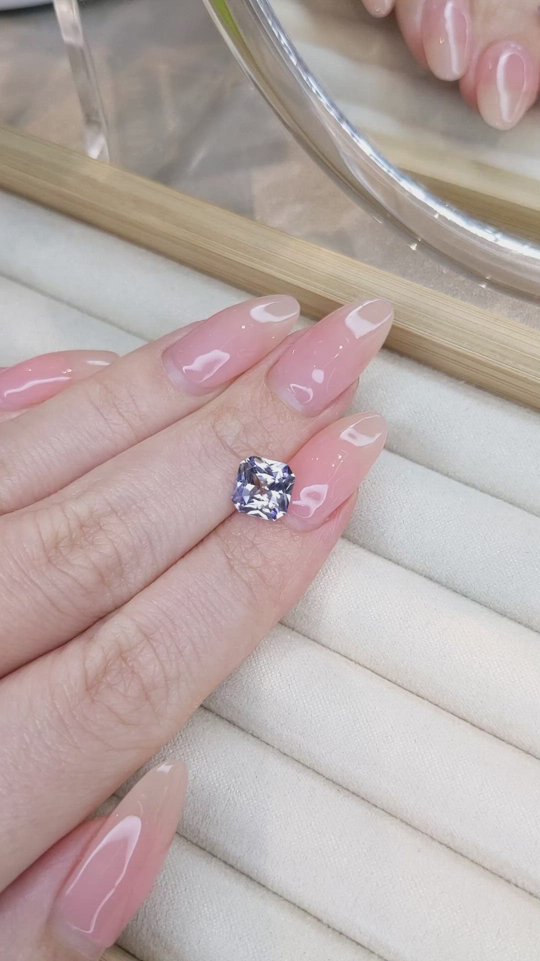 2.74 Ct. Bluish Grey Sapphire from Ceylon (Sri Lanka) Size Video