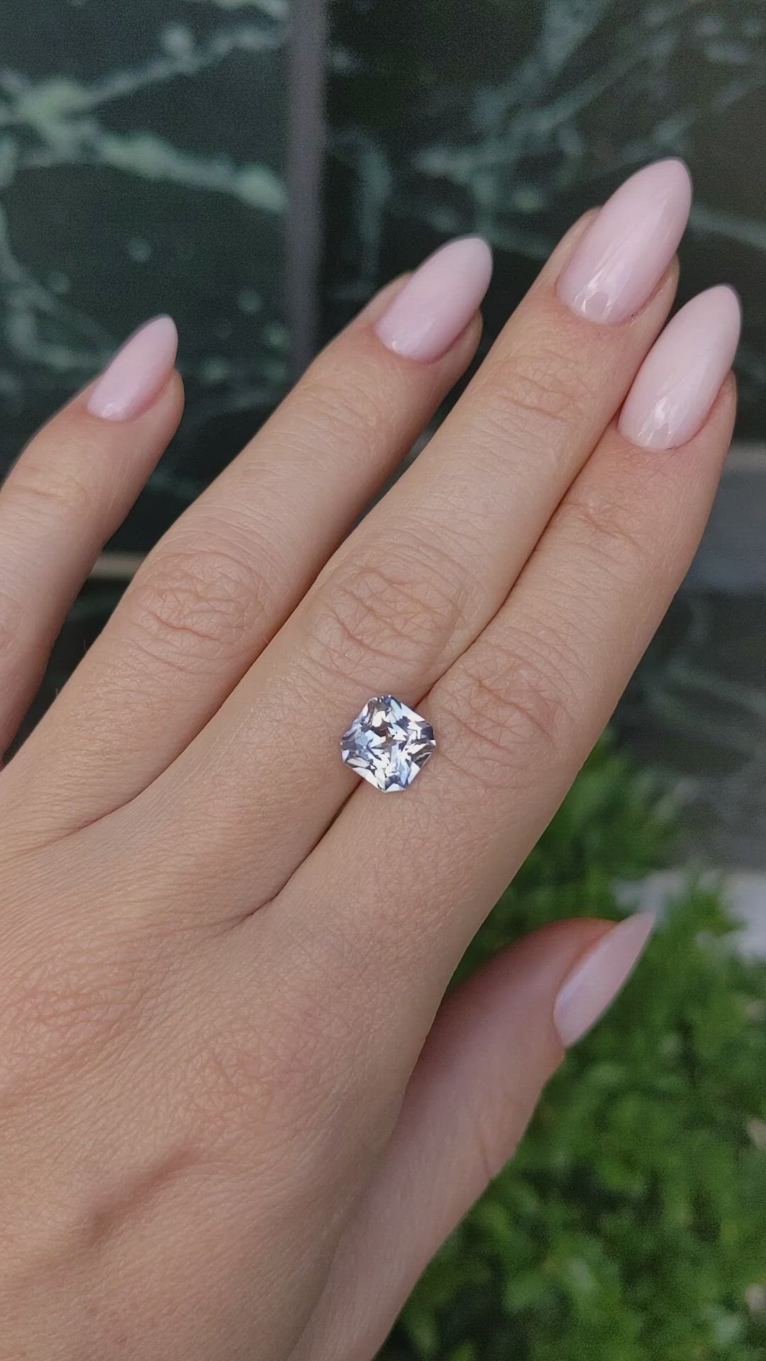 2.74 Ct. Bluish Grey Sapphire from Ceylon (Sri Lanka) Size Video