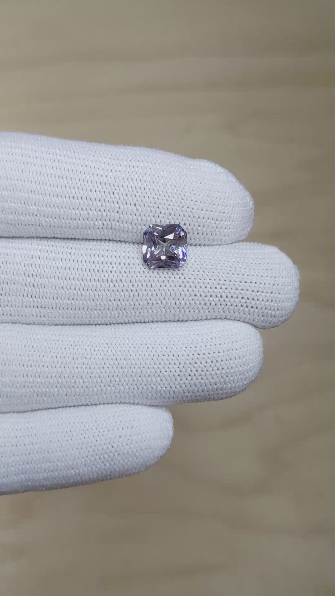 2.74 Ct. Bluish Grey Sapphire from Ceylon (Sri Lanka) Size Video