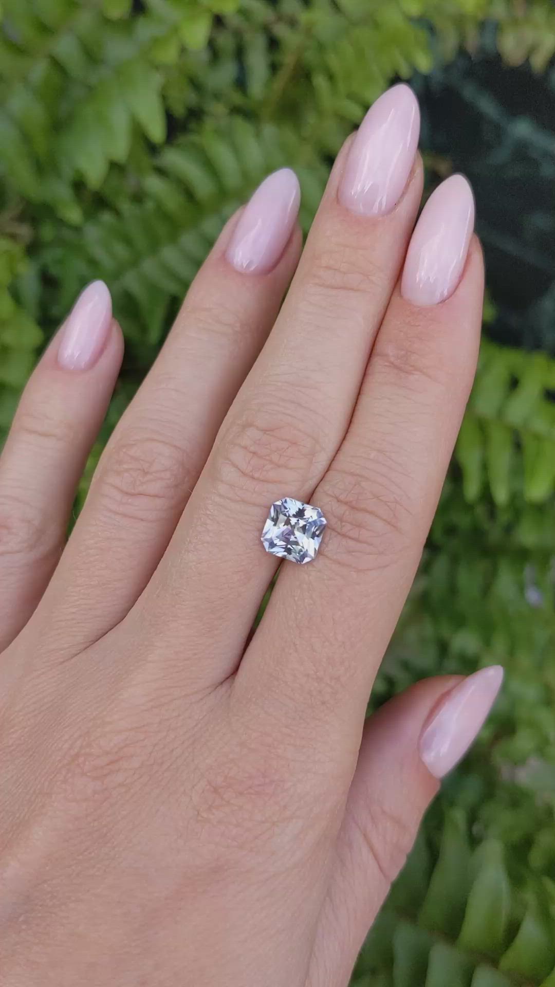 2.74 Ct. Bluish Grey Sapphire from Ceylon (Sri Lanka) Size Video