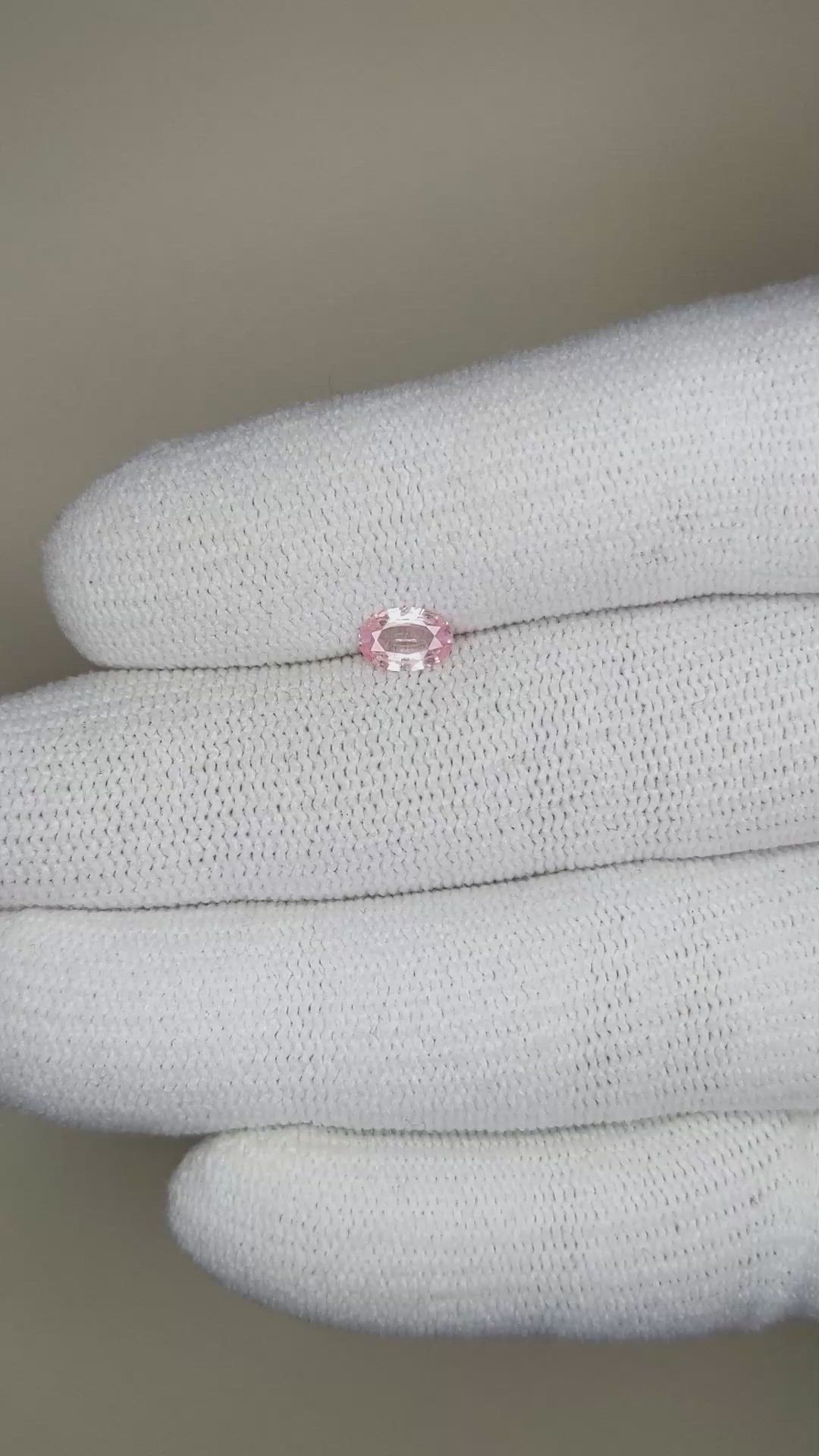 0.40 Ct. Padparadscha Sapphire from Ceylon (Sri Lanka) Size Video