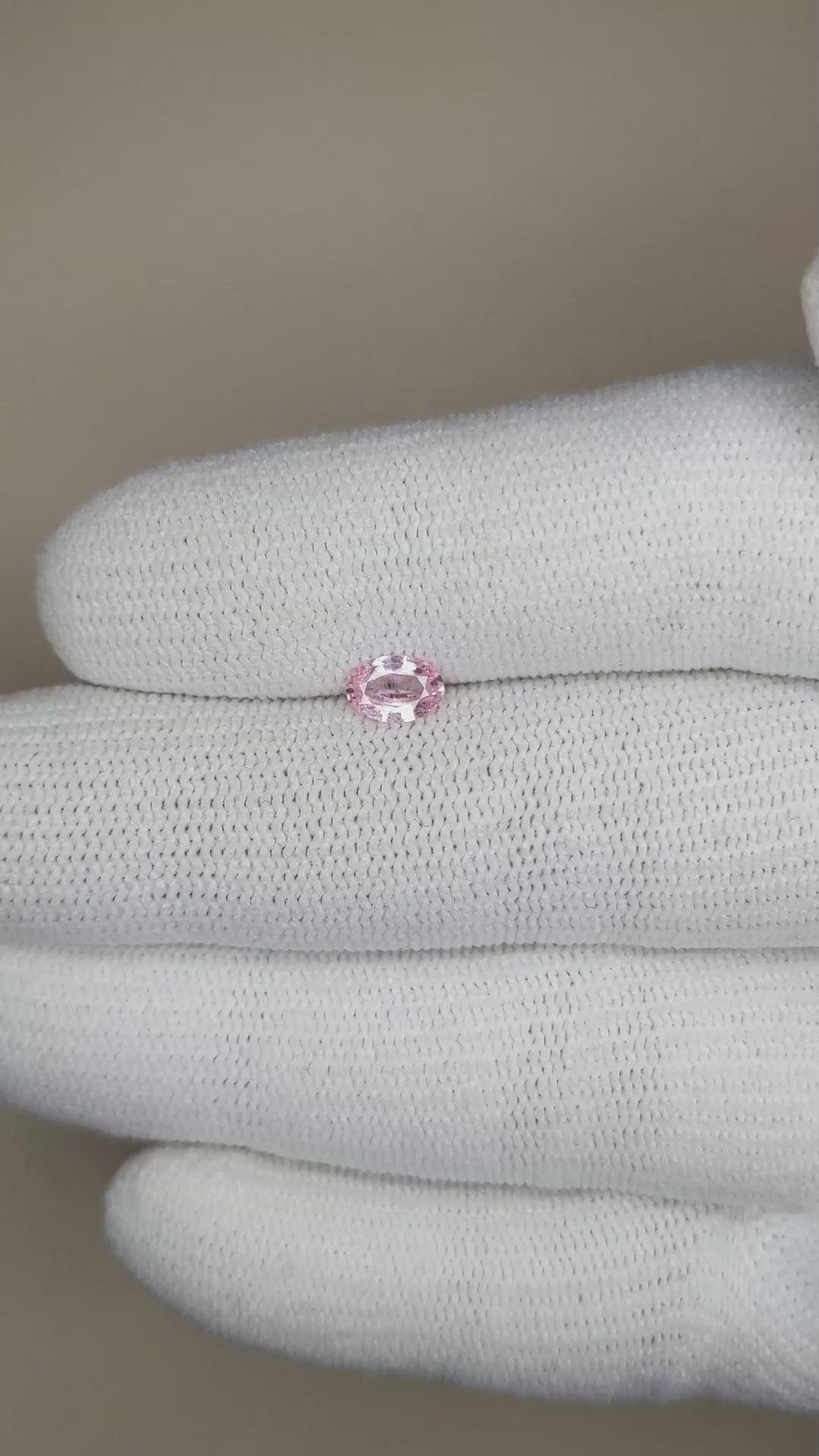 0.41 Ct. Pink Sapphire from Ceylon (Sri Lanka) Size Video