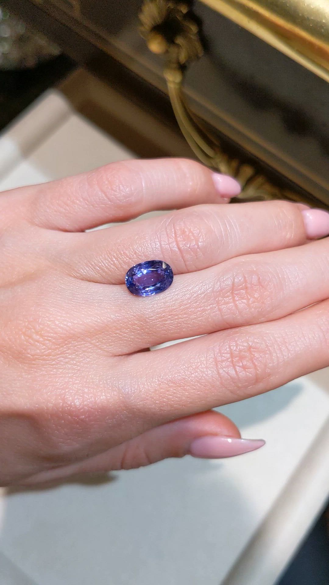 4.03 Ct. Color Change Sapphire from Ceylon (Sri Lanka) Size Video