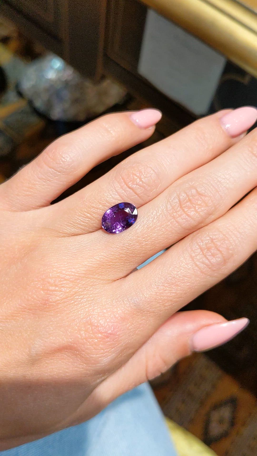 4.00 Ct. Purple Sapphire from Madagascar Size Video