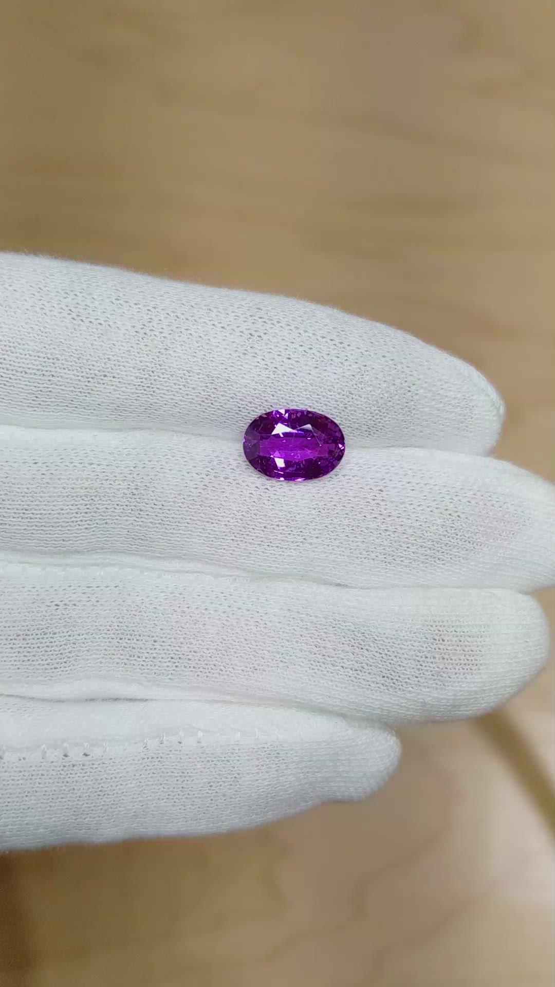 4.00 Ct. Purple Sapphire from Madagascar Size Video
