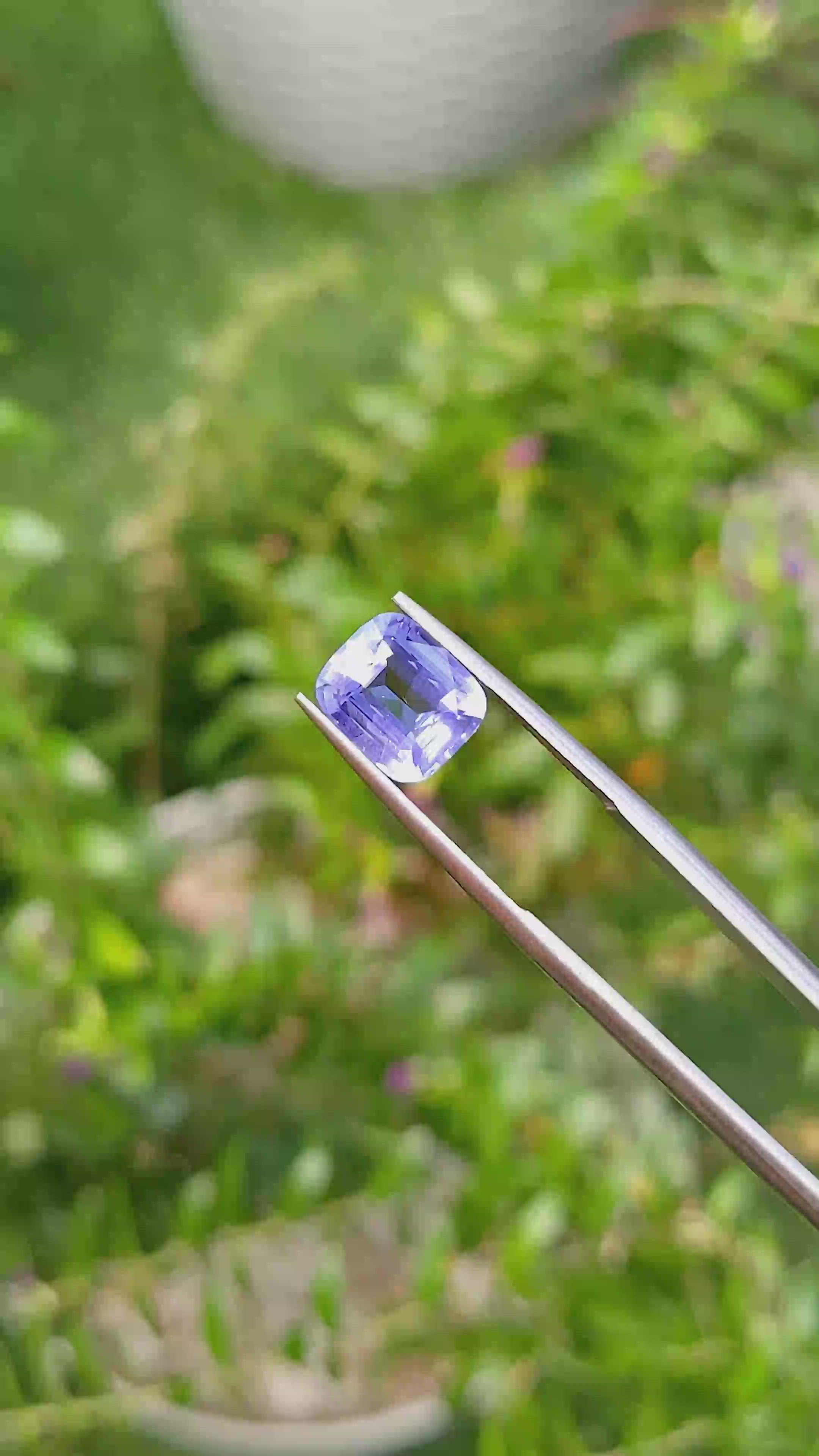 3.03 Ct. Violet Sapphire from Madagascar Size Video