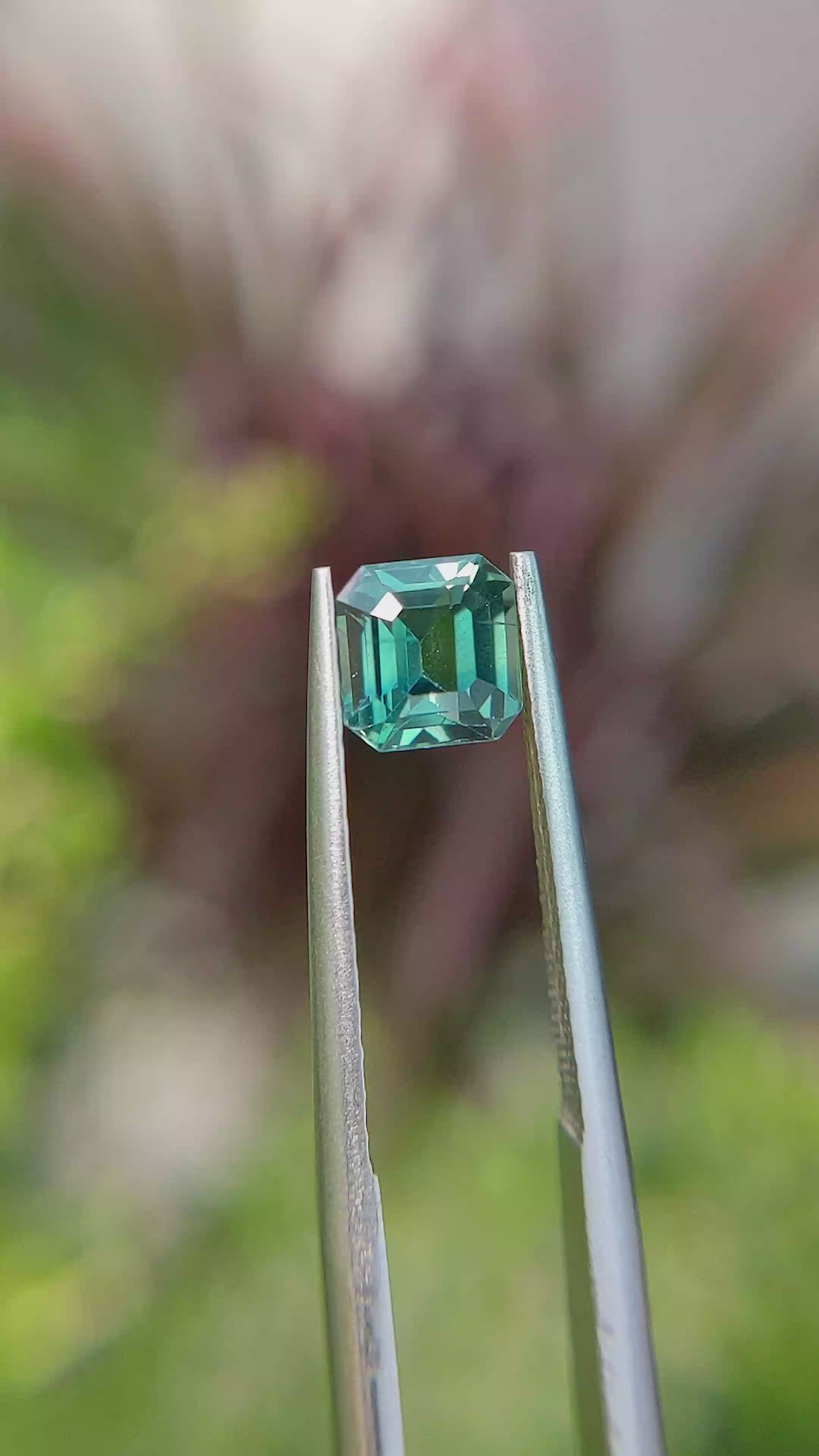 1.10 Ct. Bluish Green Sapphire from Madagascar Size Video
