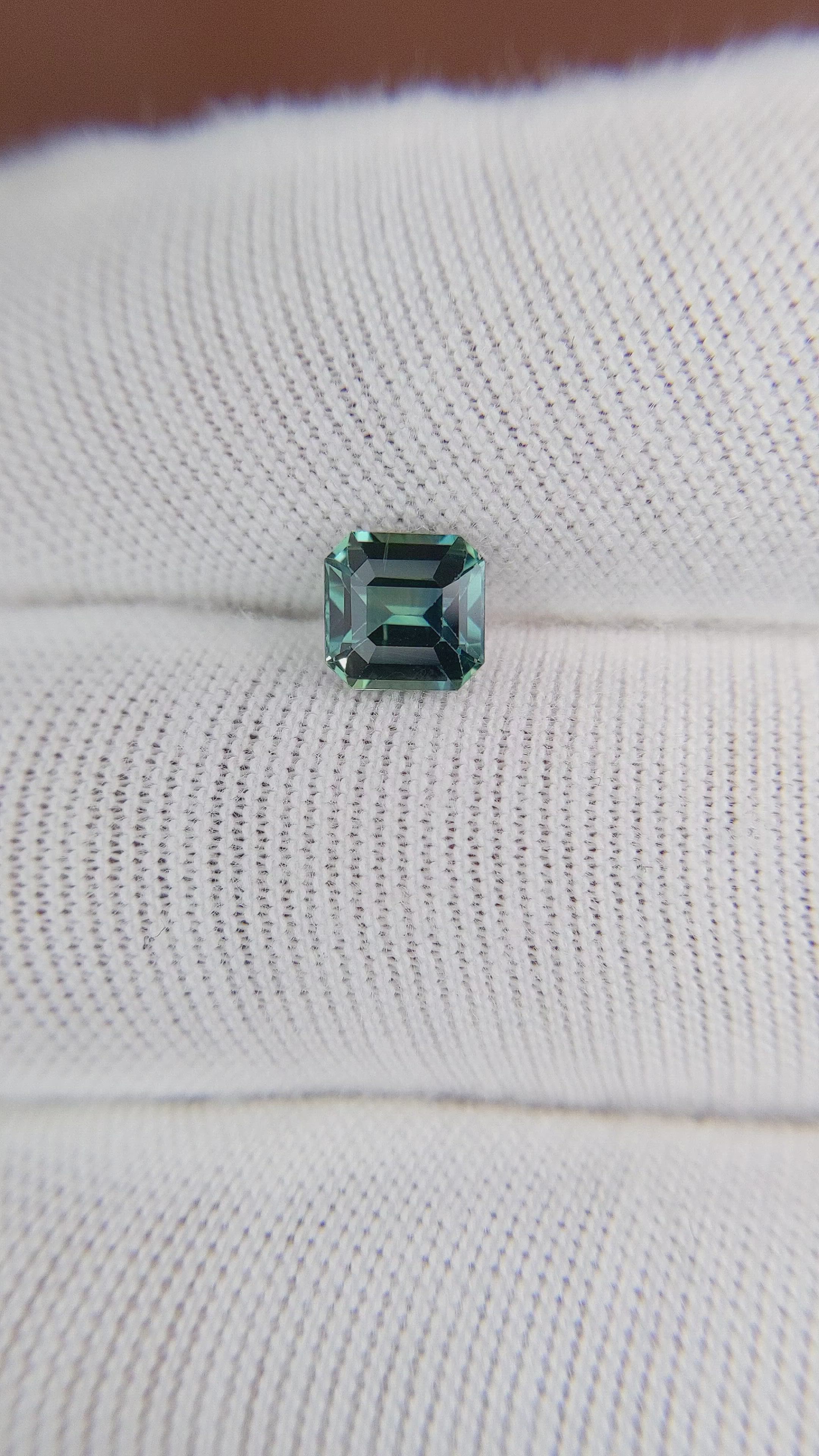 1.10 Ct. Bluish Green Sapphire from Madagascar Size Video