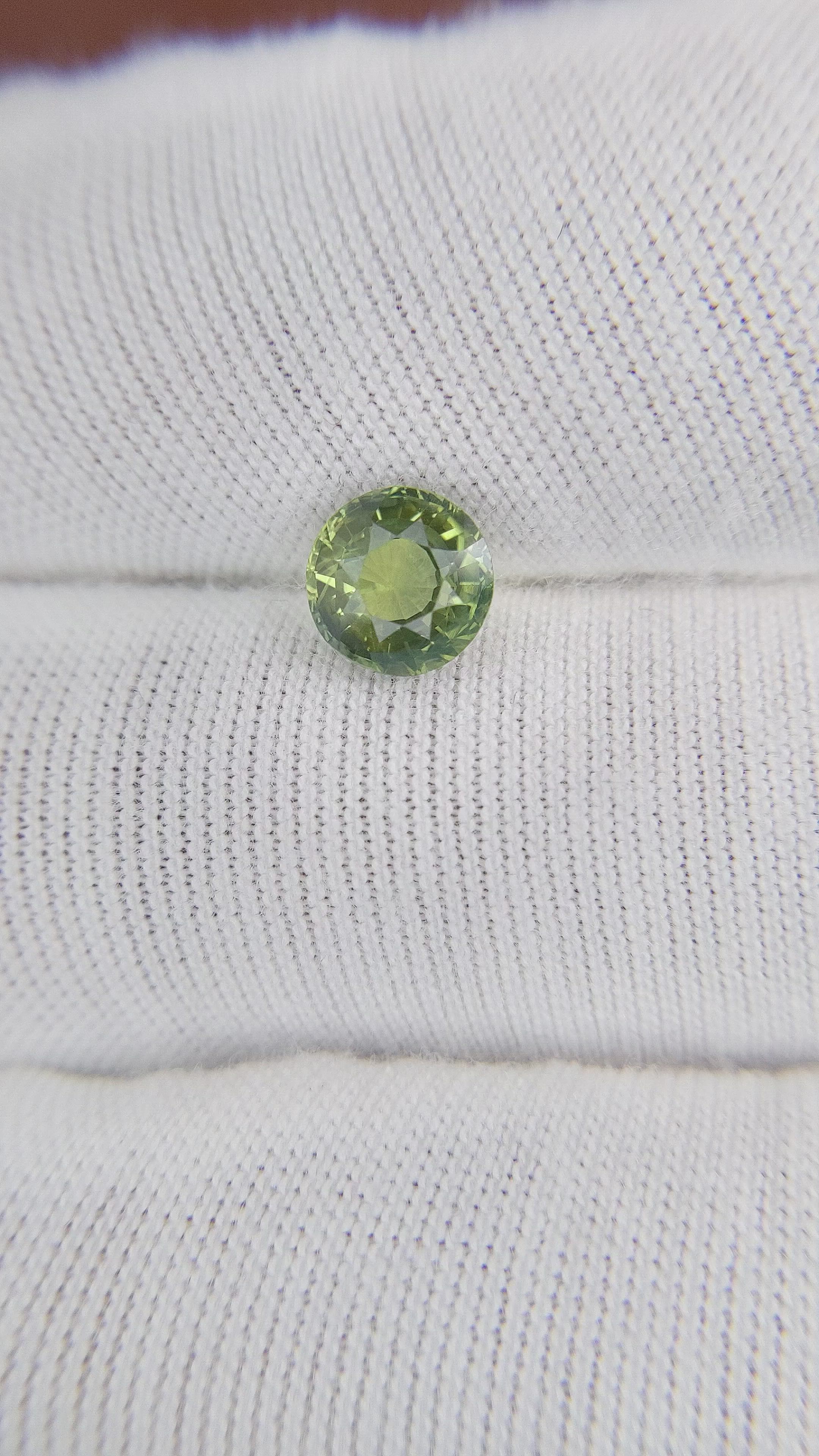 1.35 Ct. Yellowish Green Sapphire from Madagascar Size Video