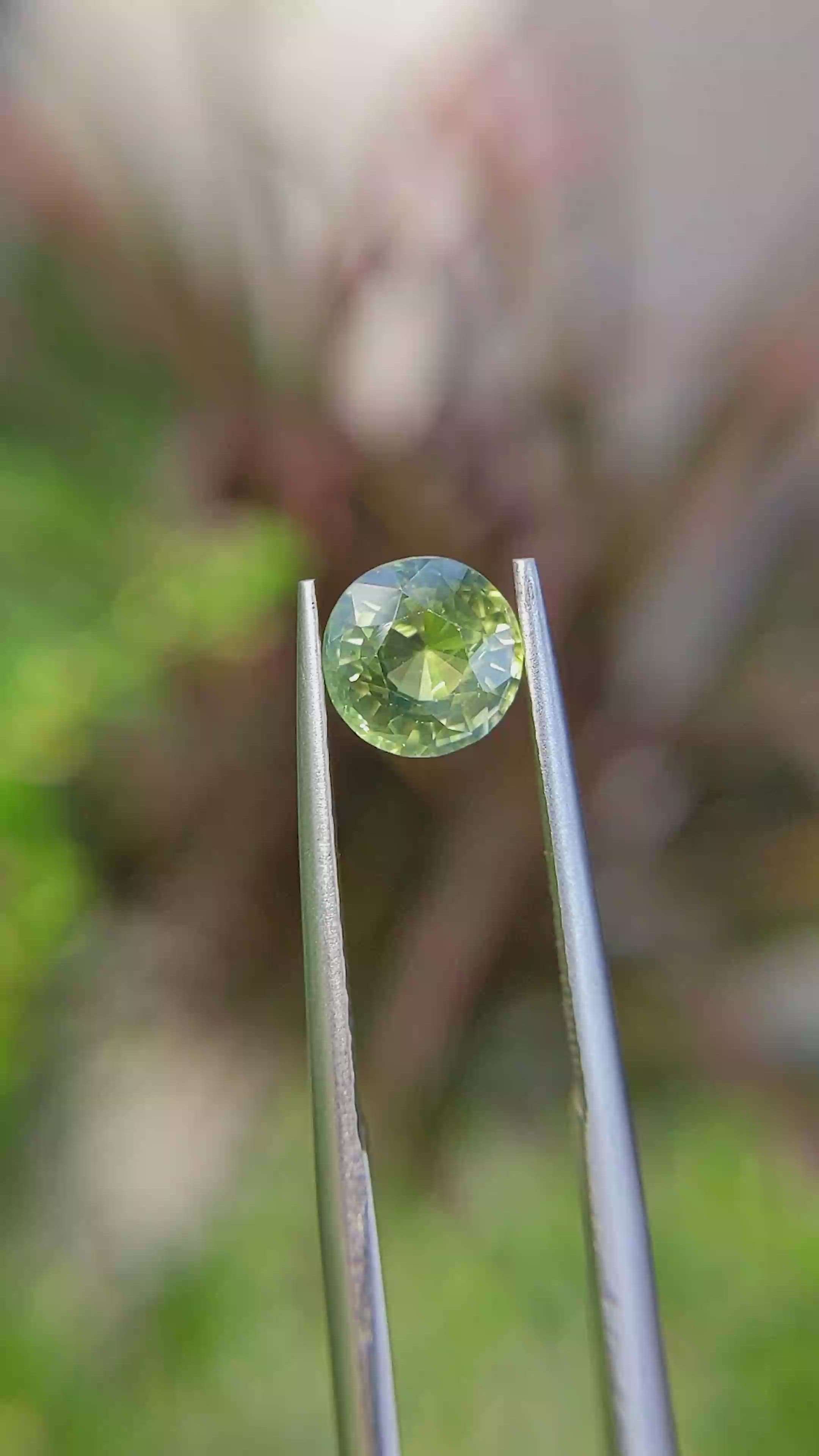 1.35 Ct. Yellowish Green Sapphire from Madagascar Size Video