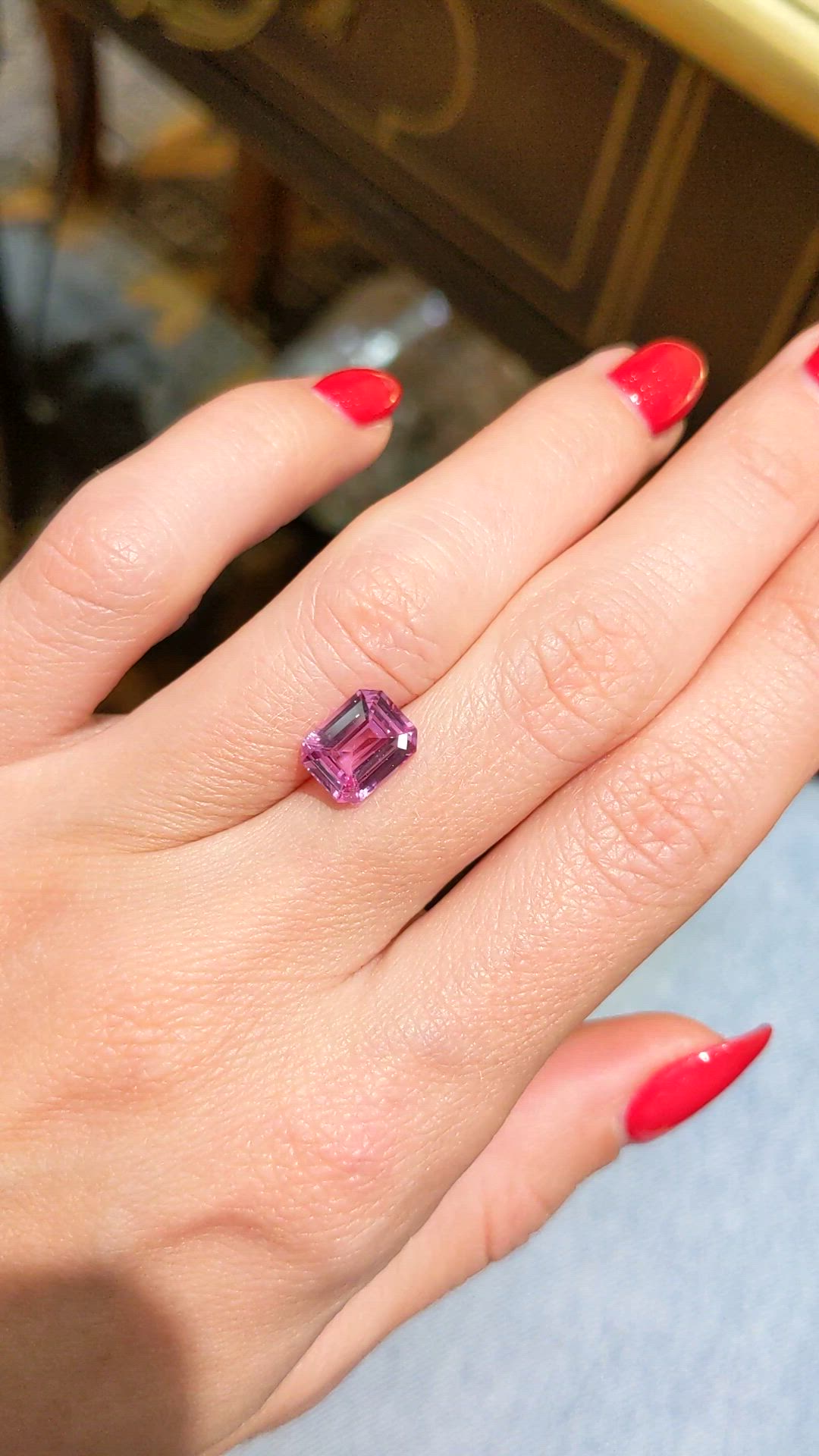 2.94 Ct. Pink Sapphire from Ceylon (Sri Lanka) Size Video