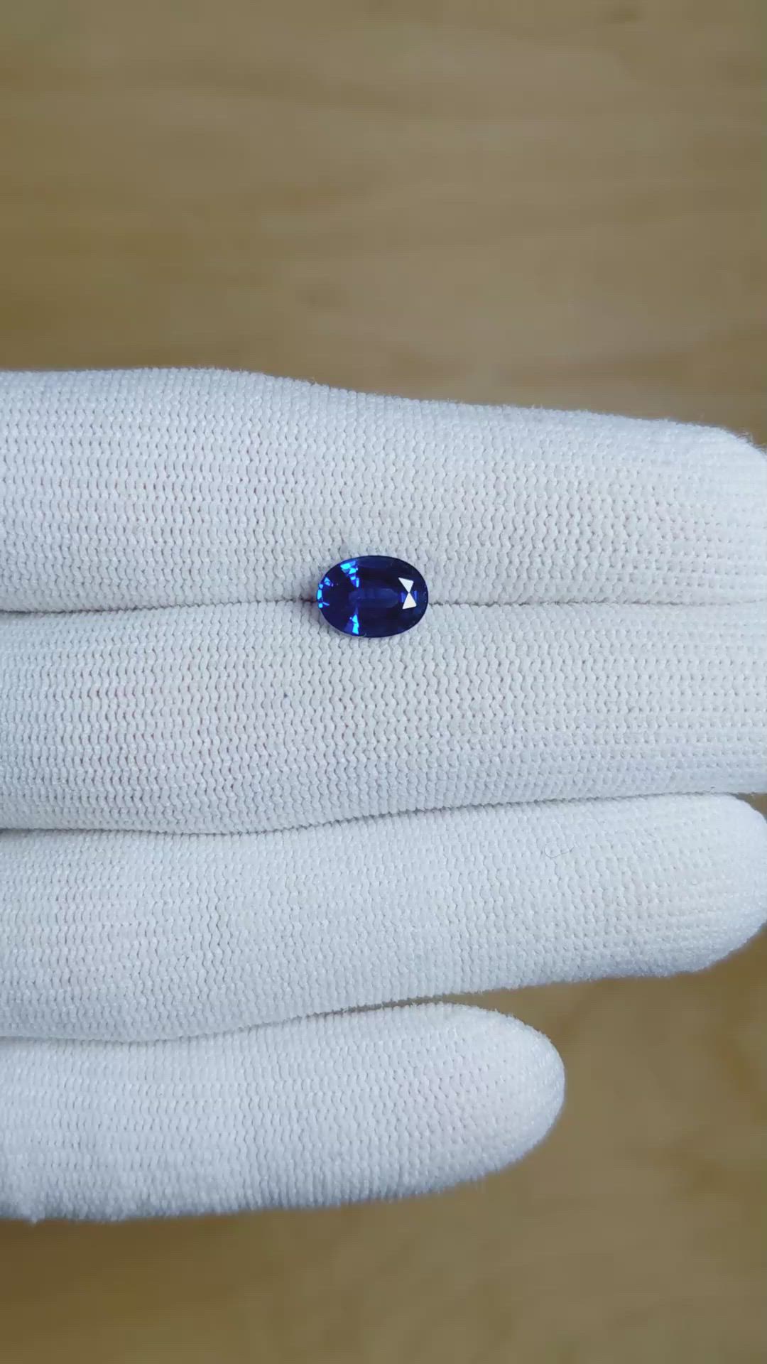 1.69 Ct. Blue Sapphire from Thailand Size Video