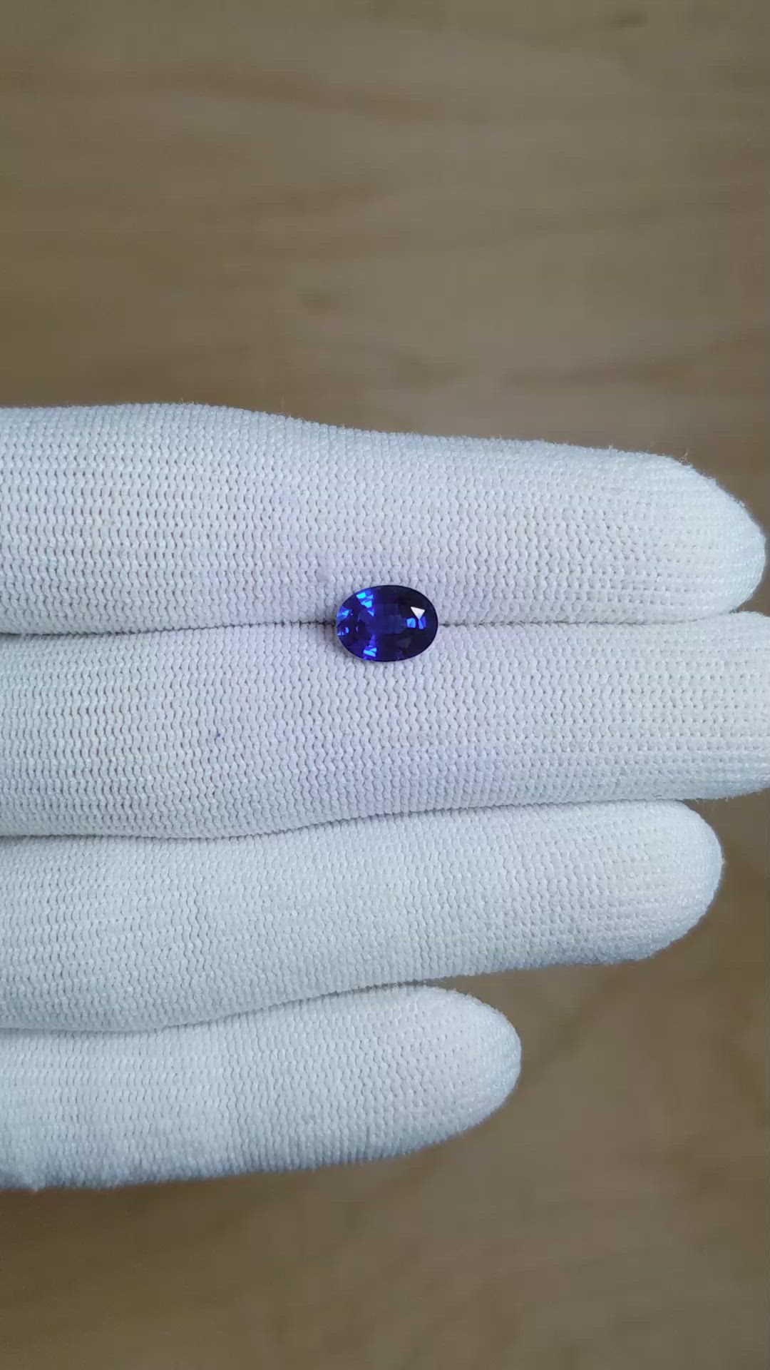 1.69 Ct. Blue Sapphire from Thailand Size Video