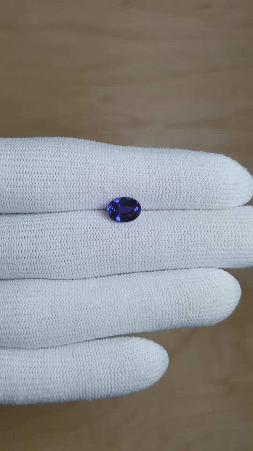 1.73 Ct. Blue Sapphire from Thailand Size Video