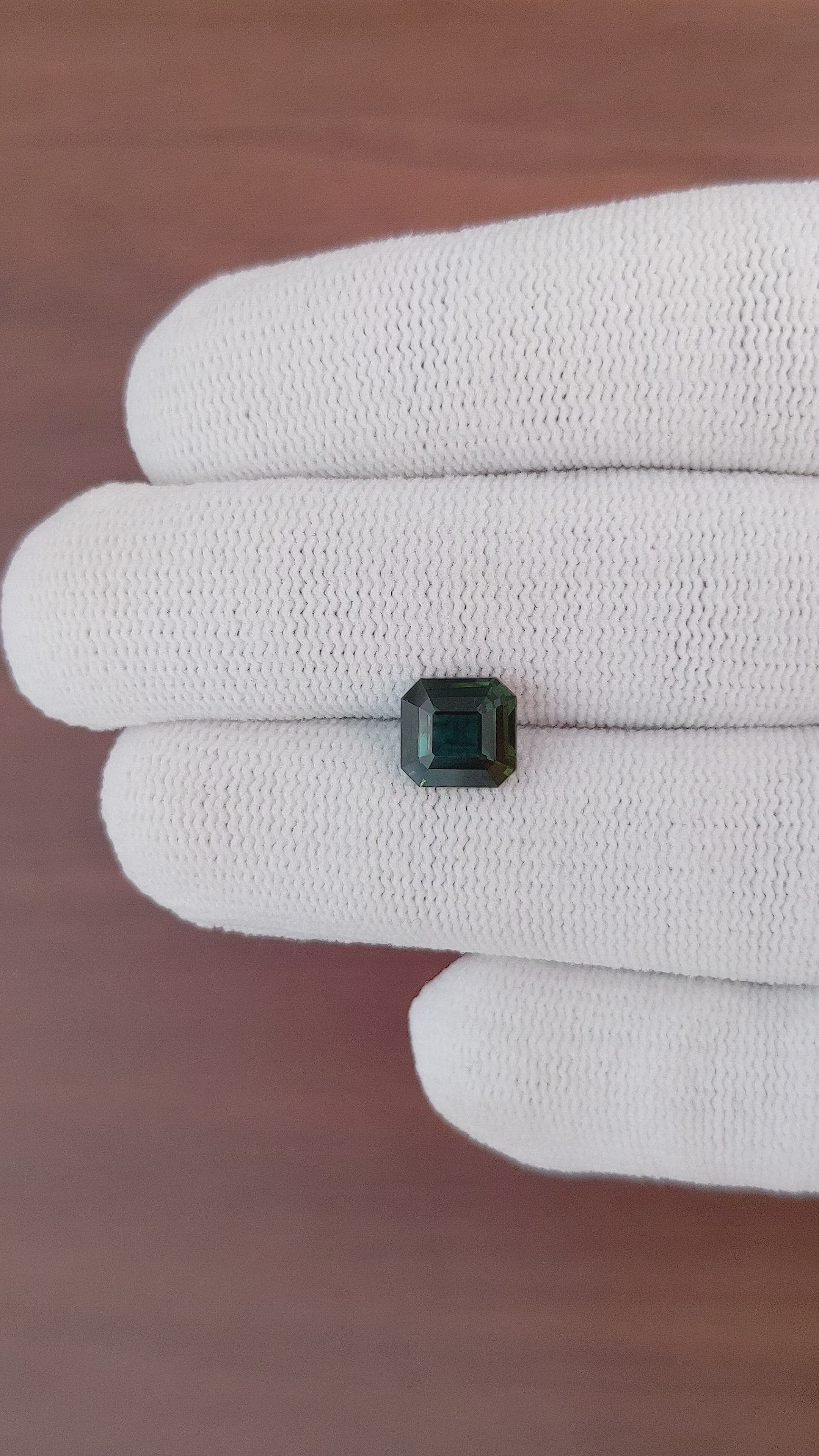 2.17 Ct. Bluish Green Sapphire from Madagascar Size Video