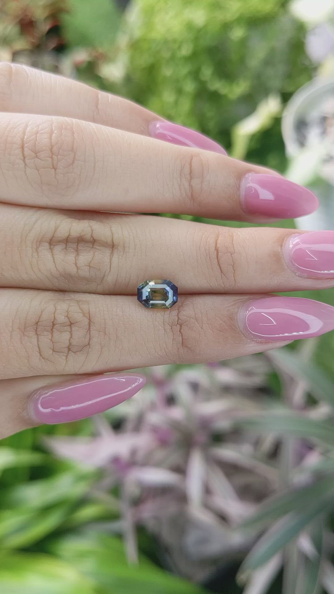 1.69 Ct. Bi Color Sapphire from Ceylon (Sri Lanka) Size Video