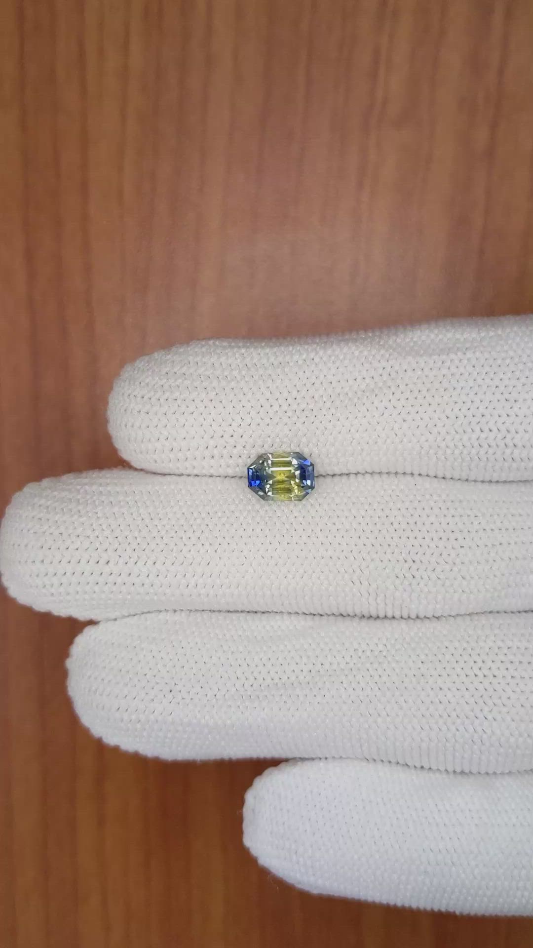 1.69 Ct. Bi Color Sapphire from Ceylon (Sri Lanka) Size Video