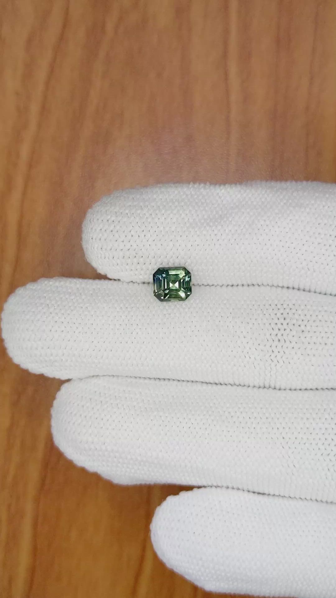 1.27 Ct. Bluish Green Sapphire from Ceylon (Sri Lanka) Size Video