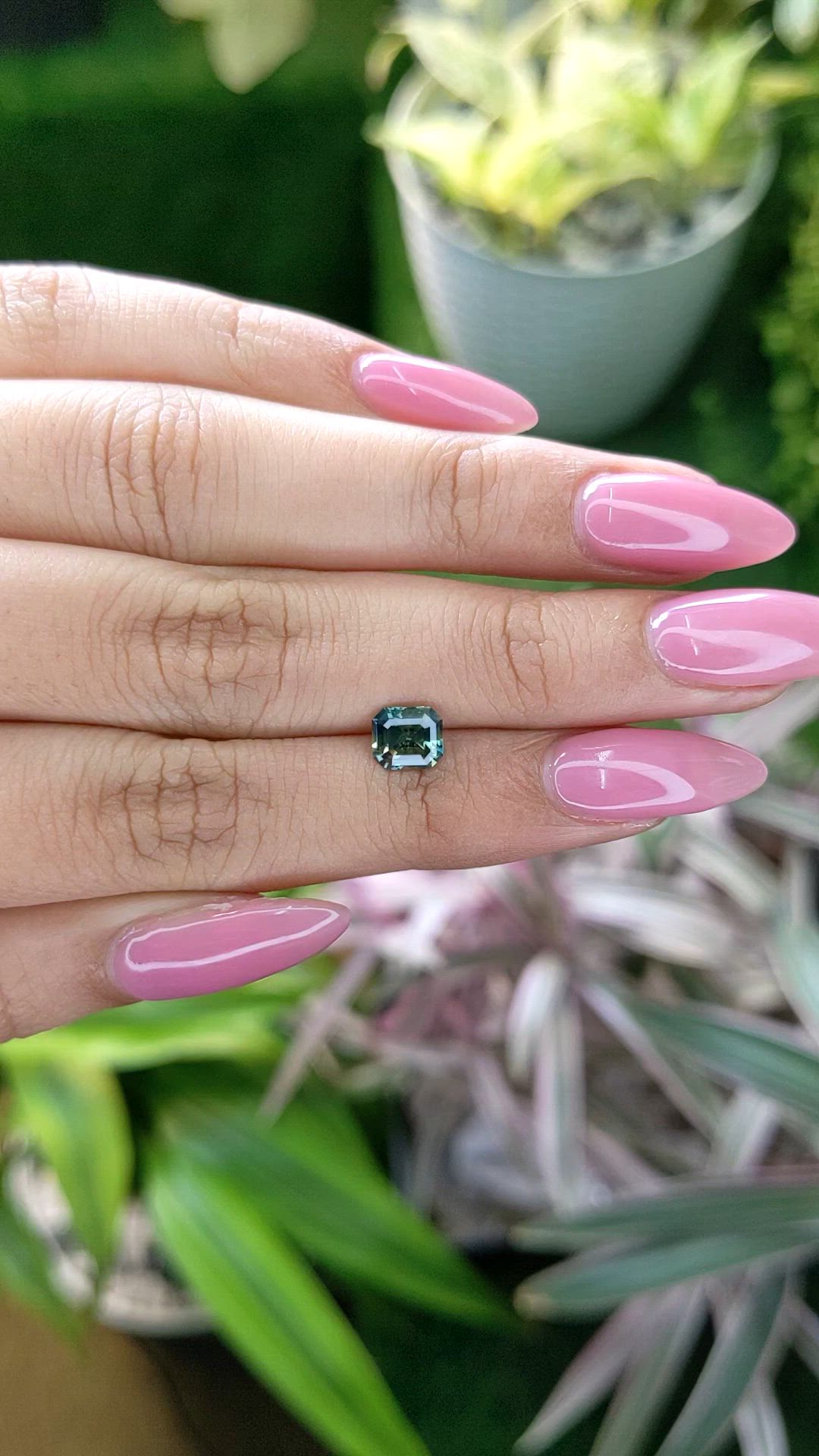 1.27 Ct. Bluish Green Sapphire from Ceylon (Sri Lanka) Size Video