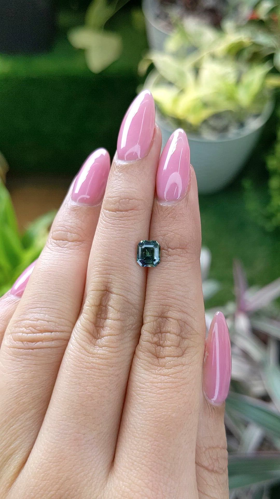 1.27 Ct. Bluish Green Sapphire from Ceylon (Sri Lanka) Size Video