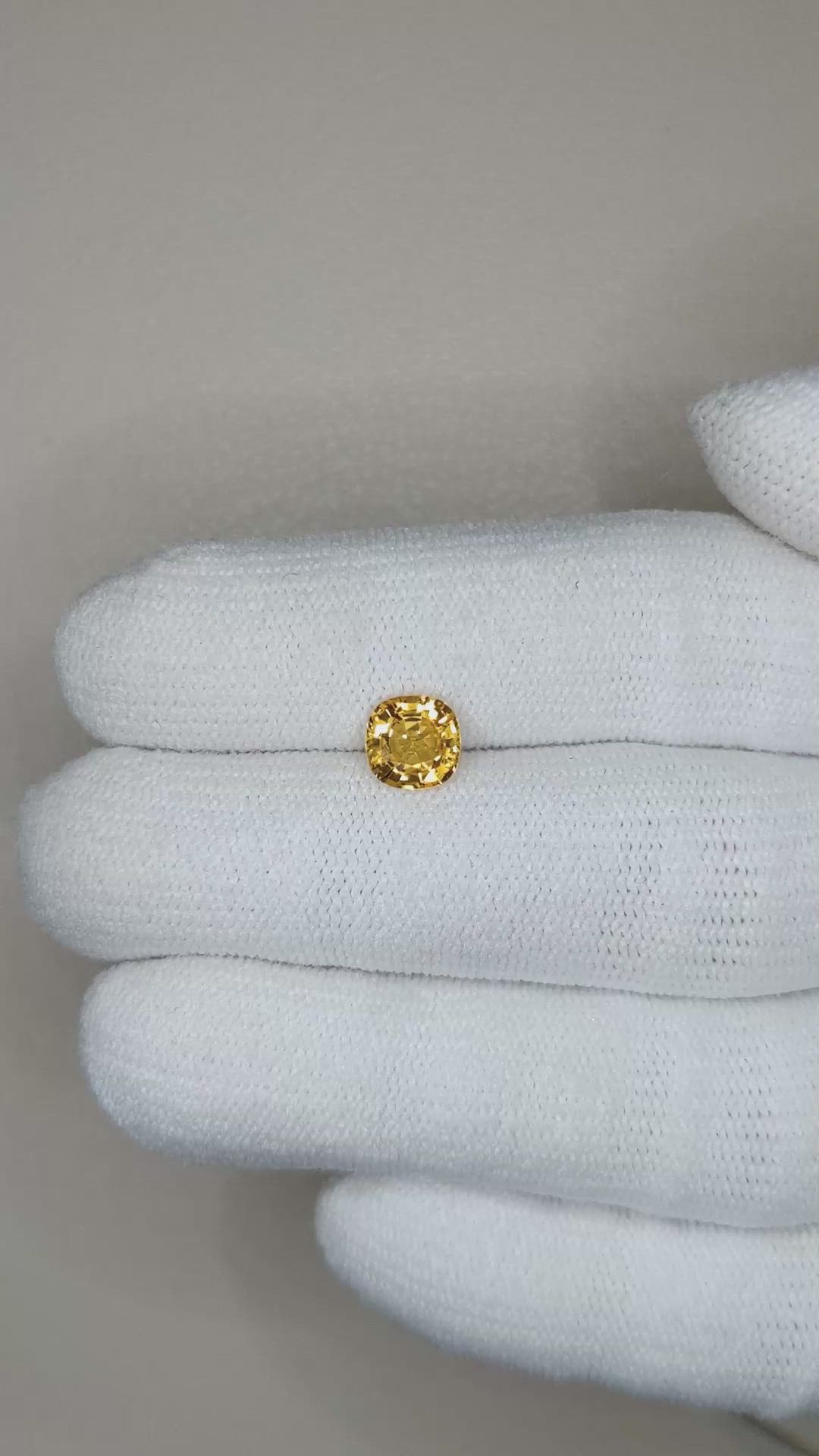 1.15 Ct. Yellow Sapphire from Ceylon (Sri Lanka) Size Video