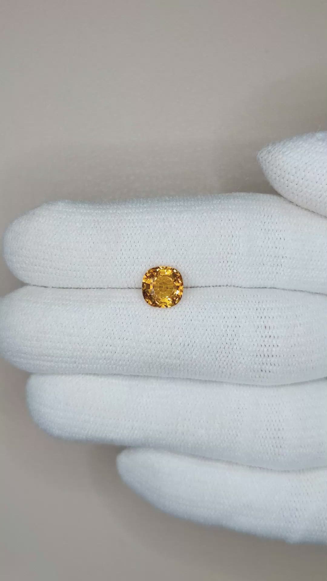 1.47 Ct. Yellow Sapphire from Ceylon (Sri Lanka) Size Video