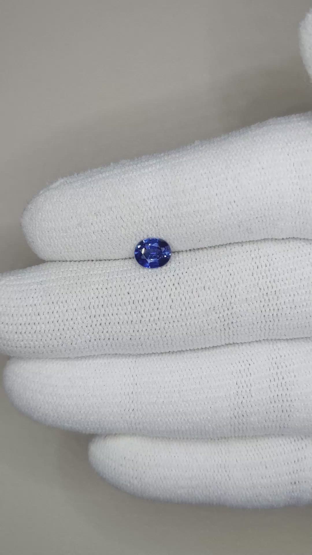 0.82 Ct. Blue Sapphire from Ceylon (Sri Lanka) Size Video