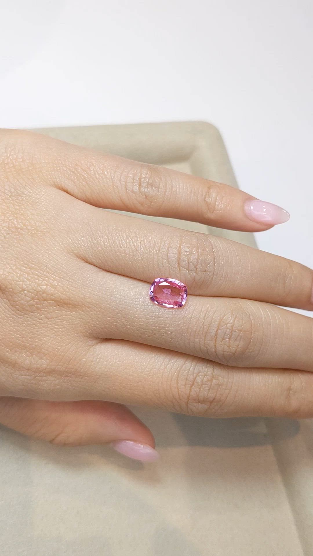 1.99 Ct. Pink Sapphire from Ceylon (Sri Lanka) Size Video