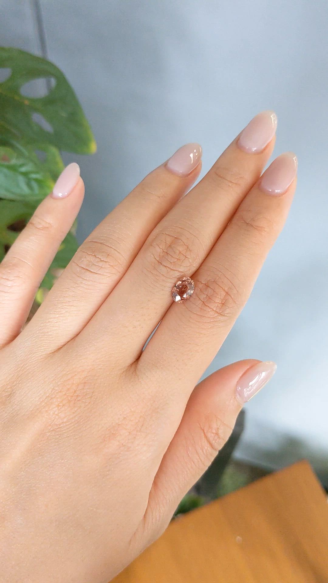 1.46 Ct. Orangish Brown Sapphire from Ceylon (Sri Lanka) Size Video