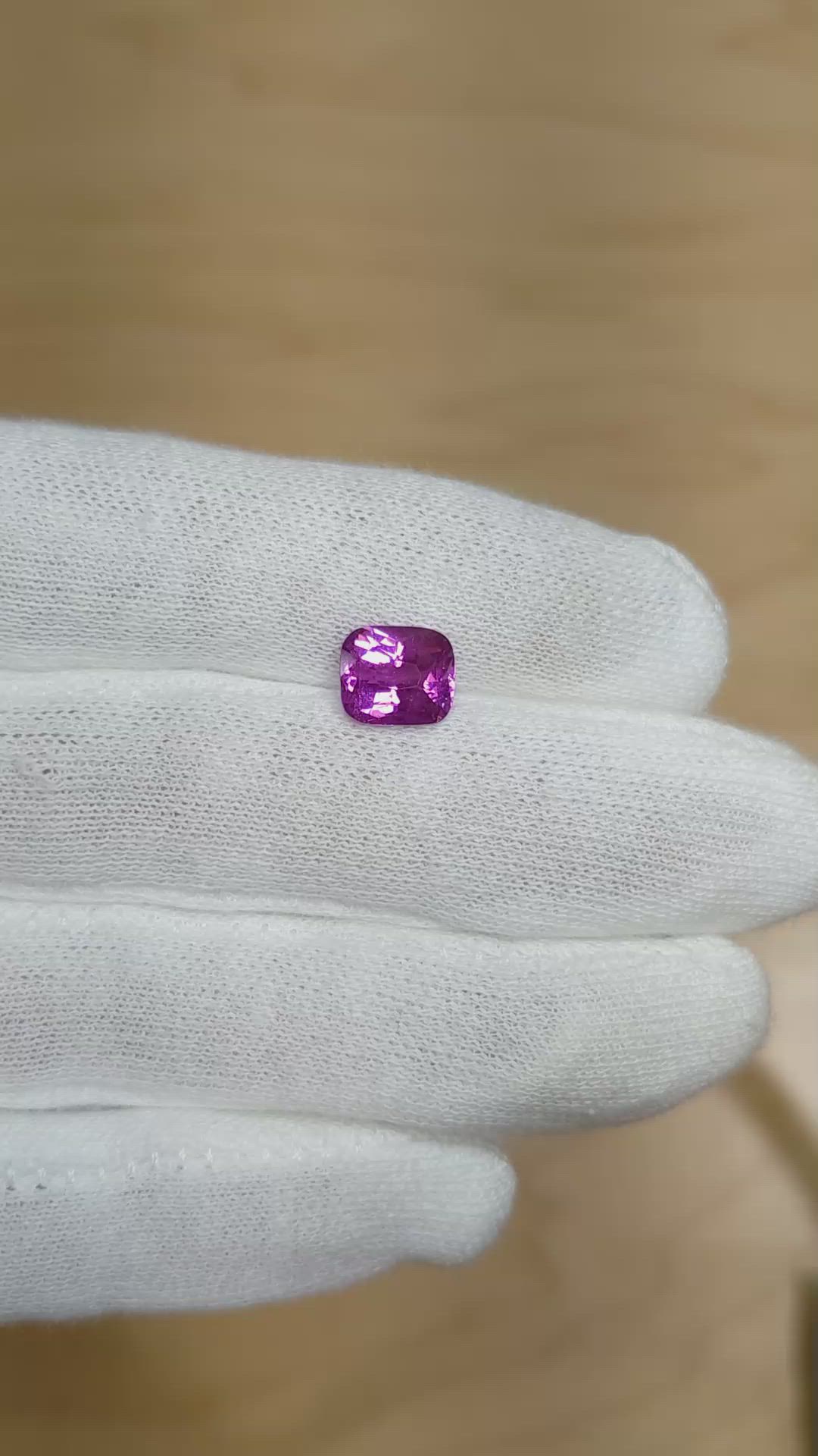 2.53 Ct. Purple Sapphire from Ceylon (Sri Lanka) Size Video