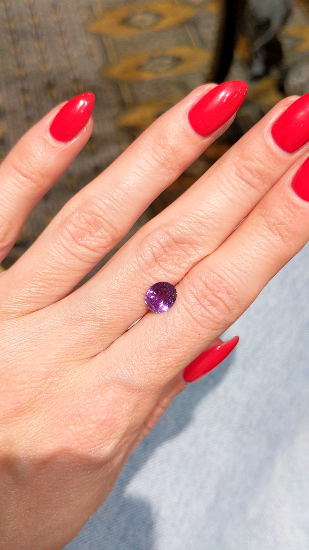 2.05 Ct. Purple Sapphire from Ceylon (Sri Lanka) Size Video