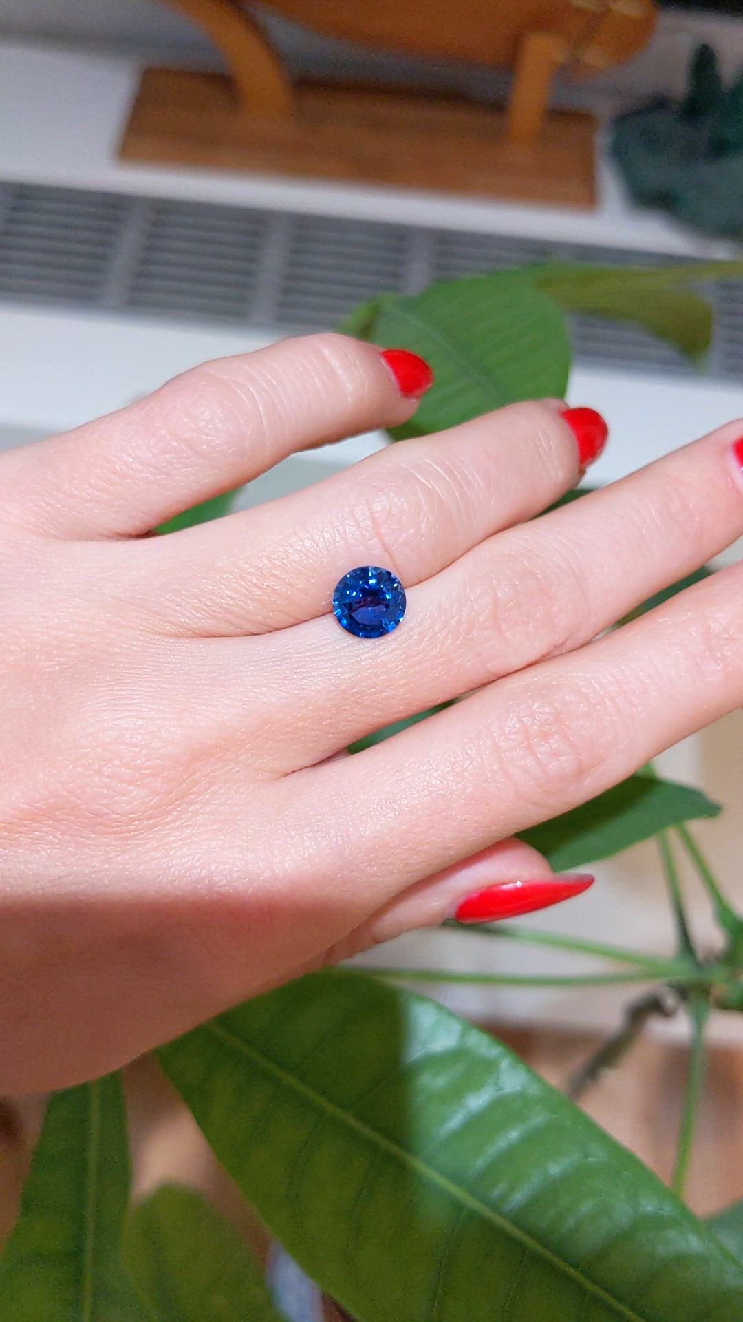 2.06 Ct. Blue Sapphire from Ceylon (Sri Lanka) Size Video