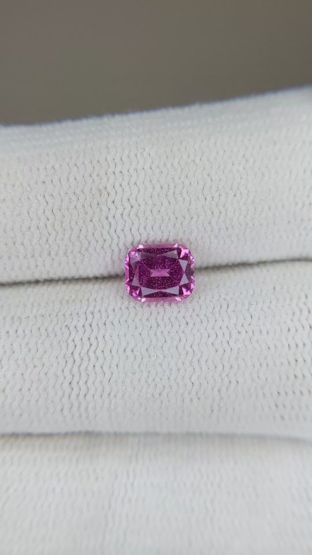 0.88 Ct. Purplish Pink Sapphire from Ceylon (Sri Lanka) Size Video
