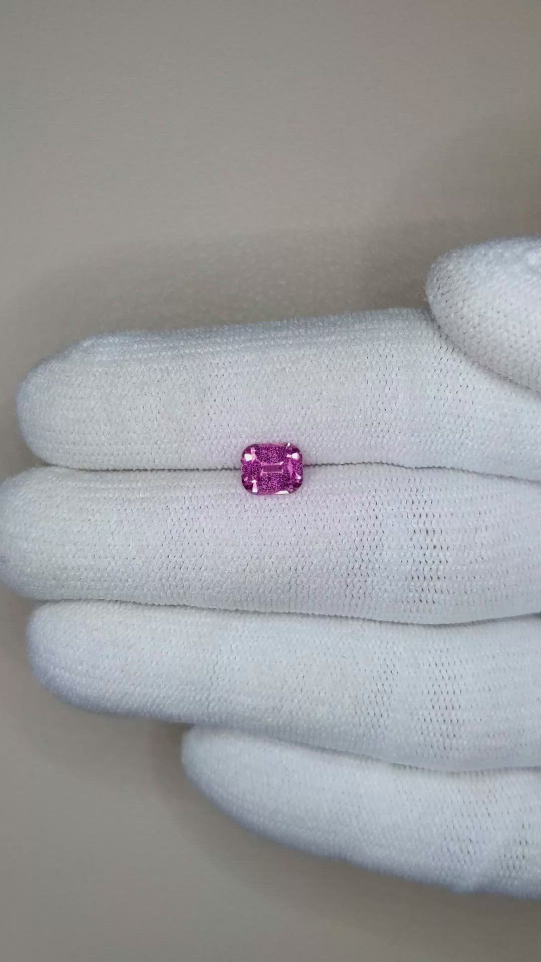 0.88 Ct. Purplish Pink Sapphire from Ceylon (Sri Lanka) Size Video